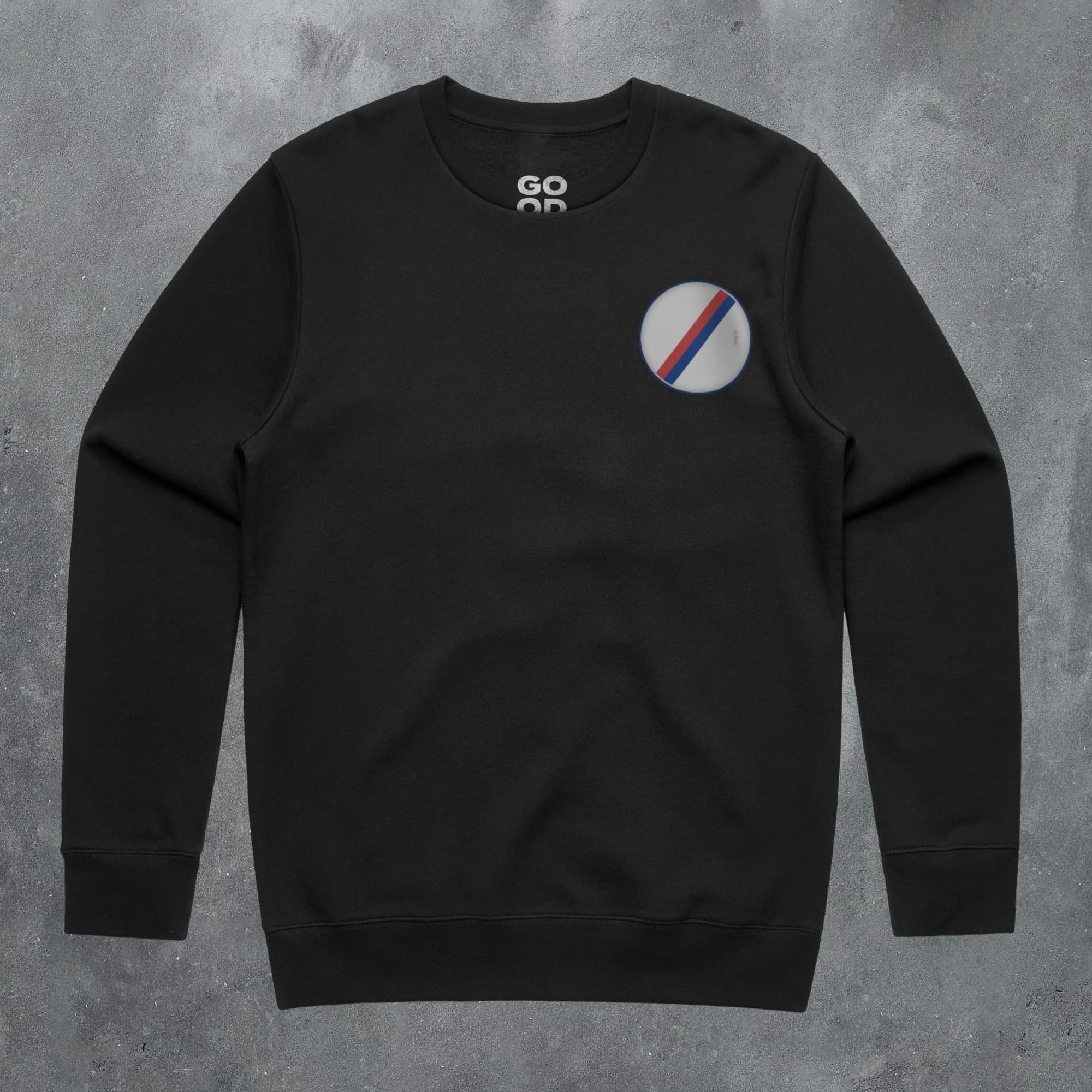 a black sweatshirt with a bmw logo on it