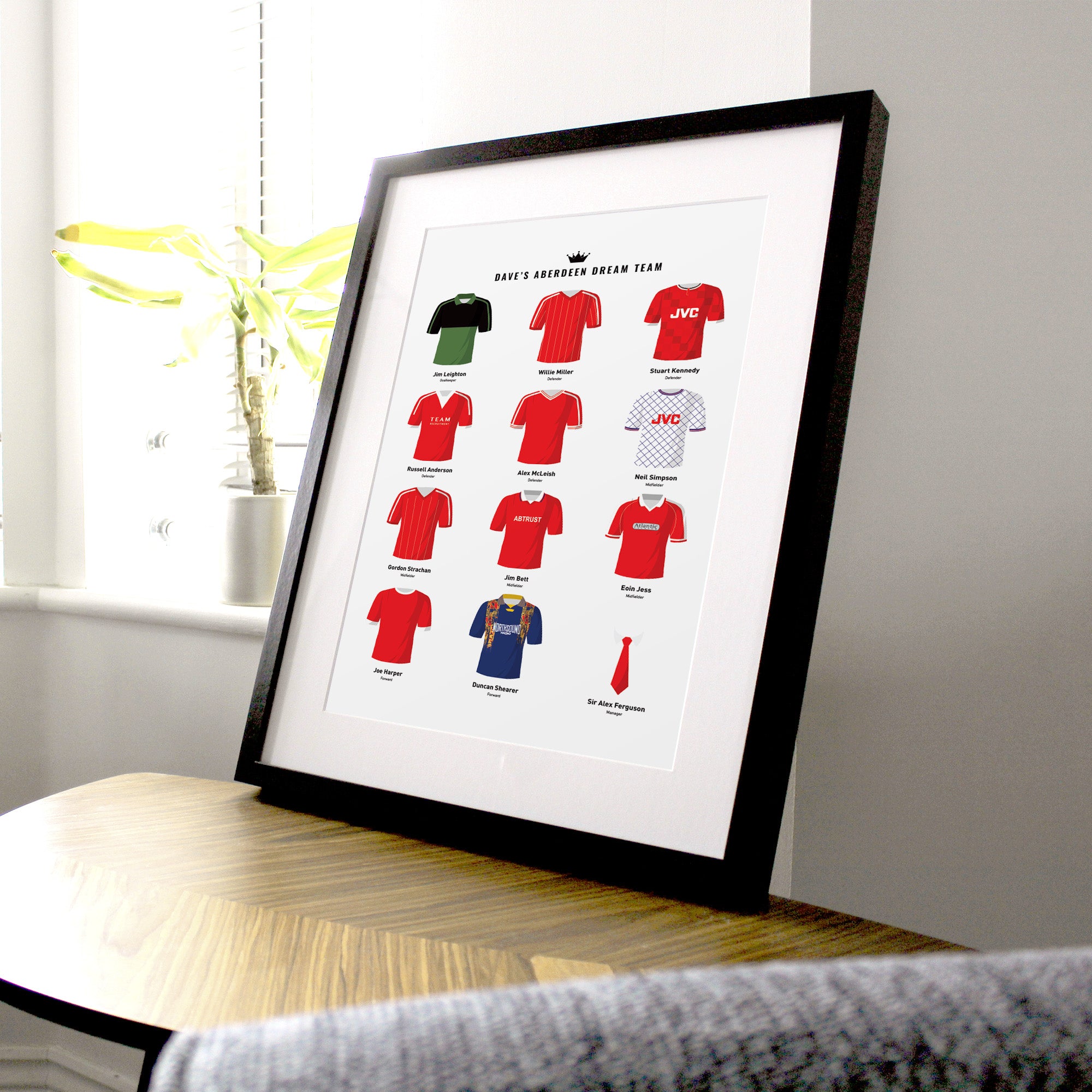 PERSONALISED Aberdeen Dream Team Football Print