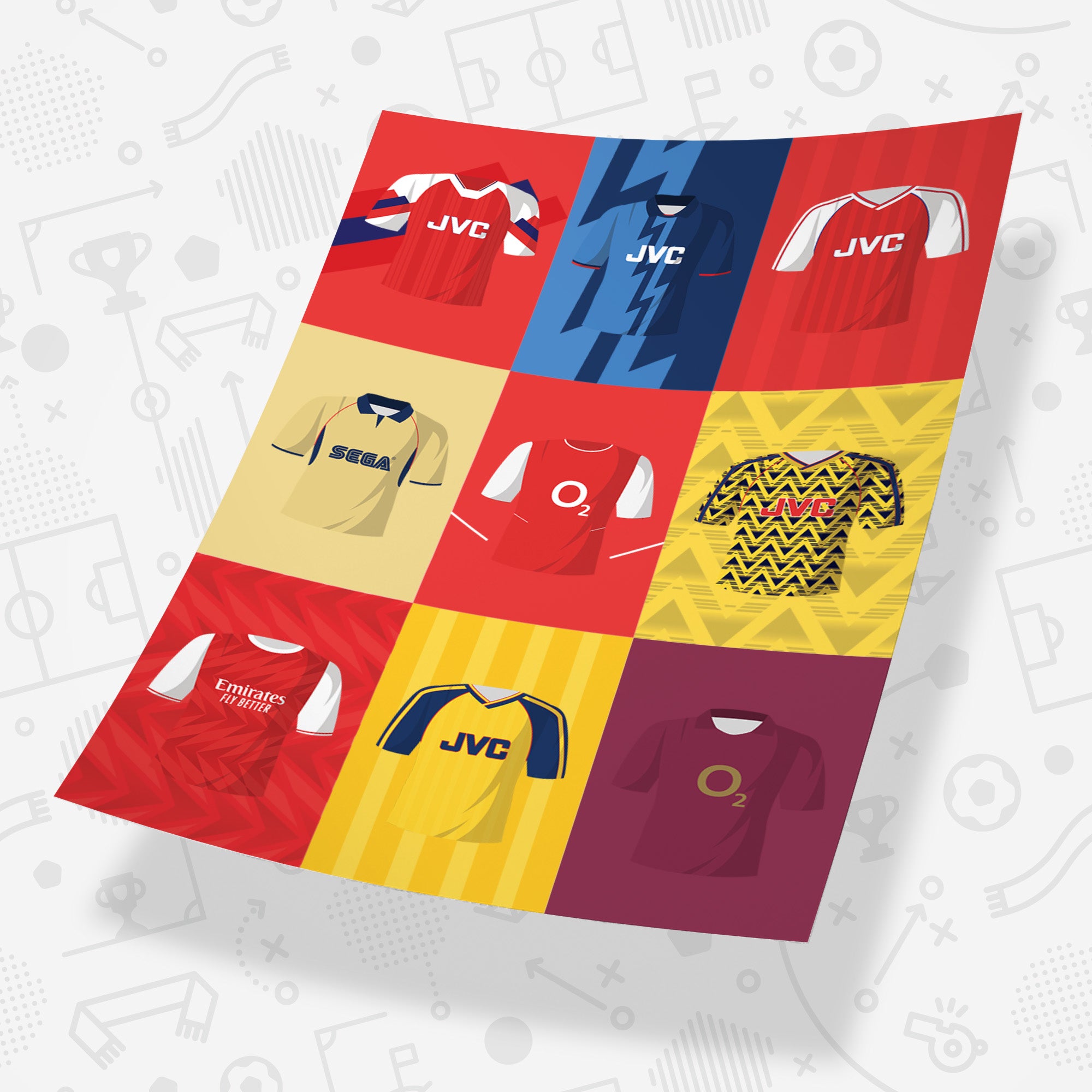 Arsenal Cult Kits Football Team Print