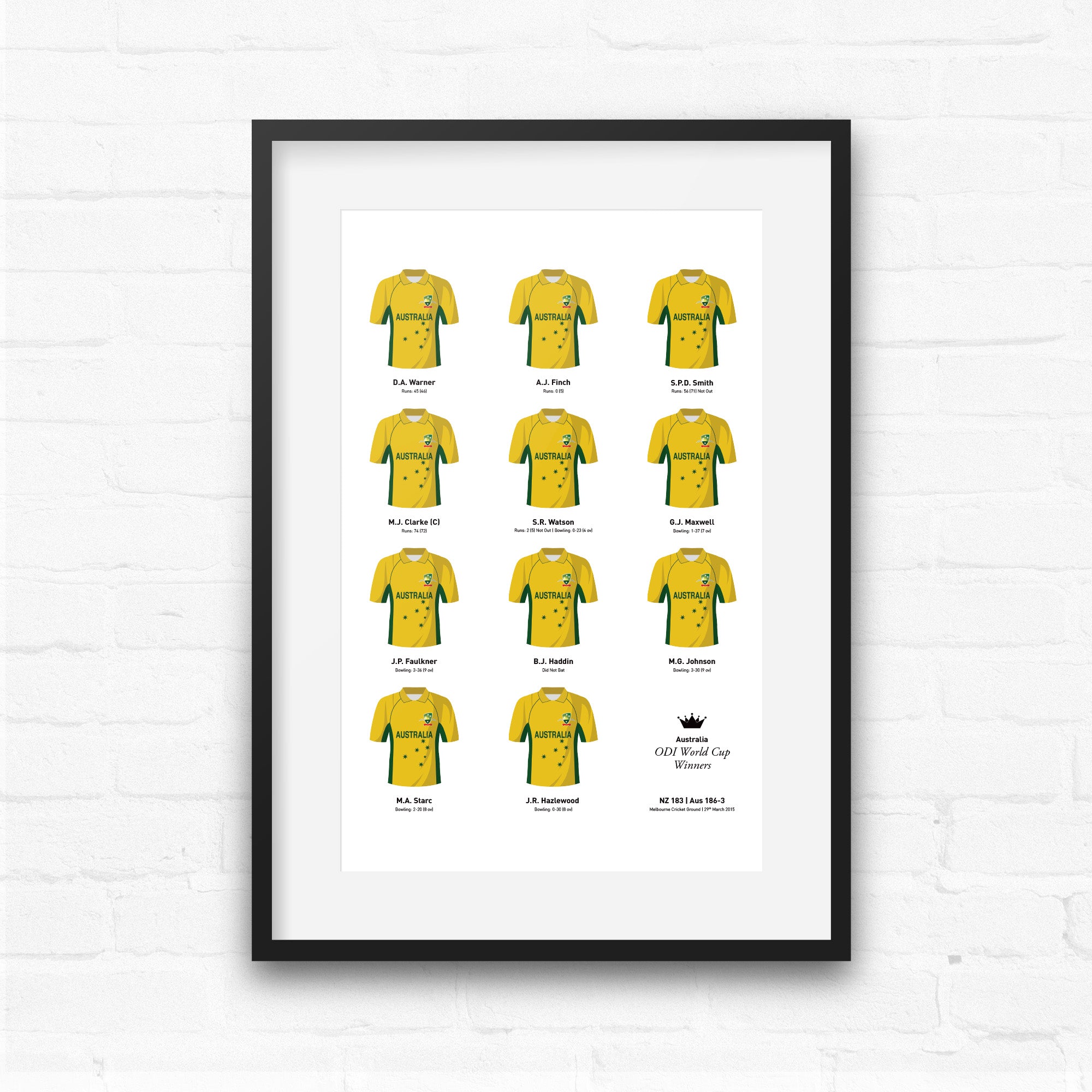 Australia Cricket 2015 World Cup Winners Team Print