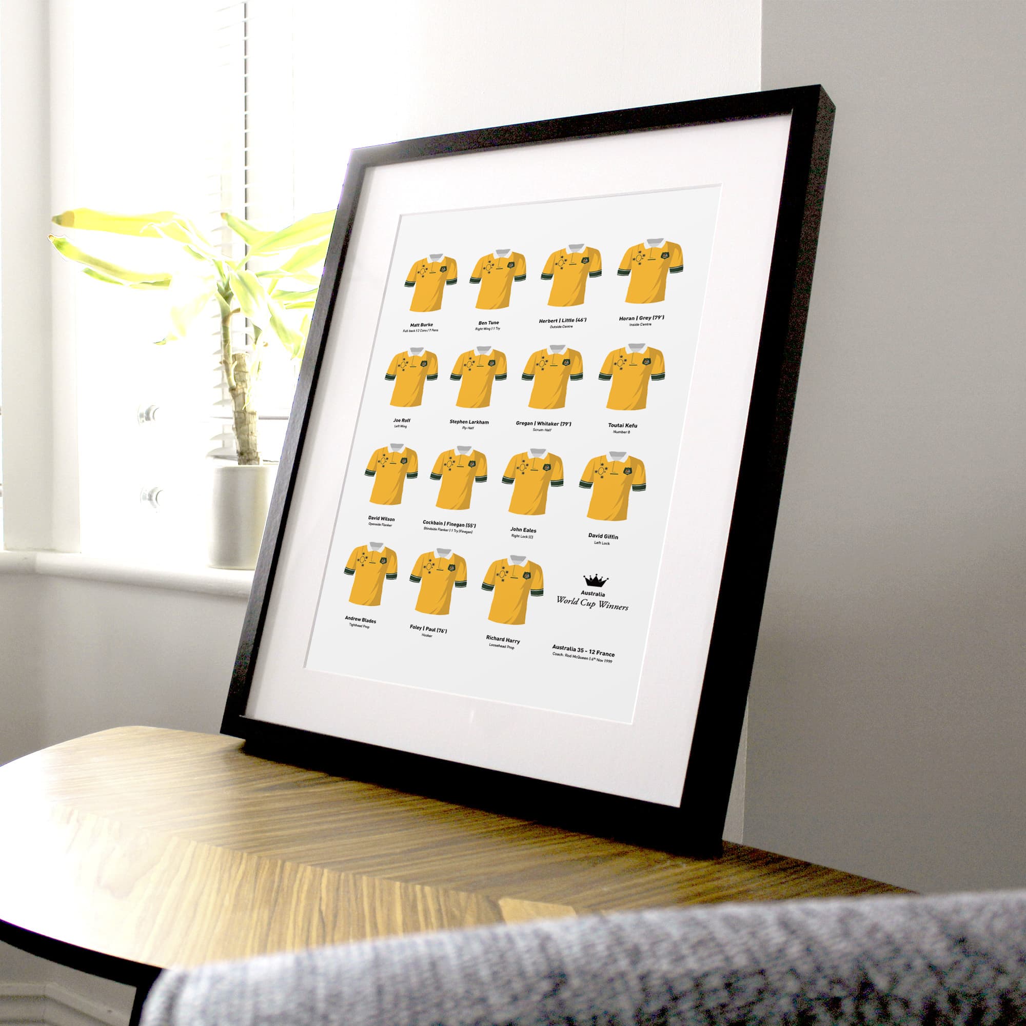 Australia Rugby Union 1999 World Cup Winners Team Print