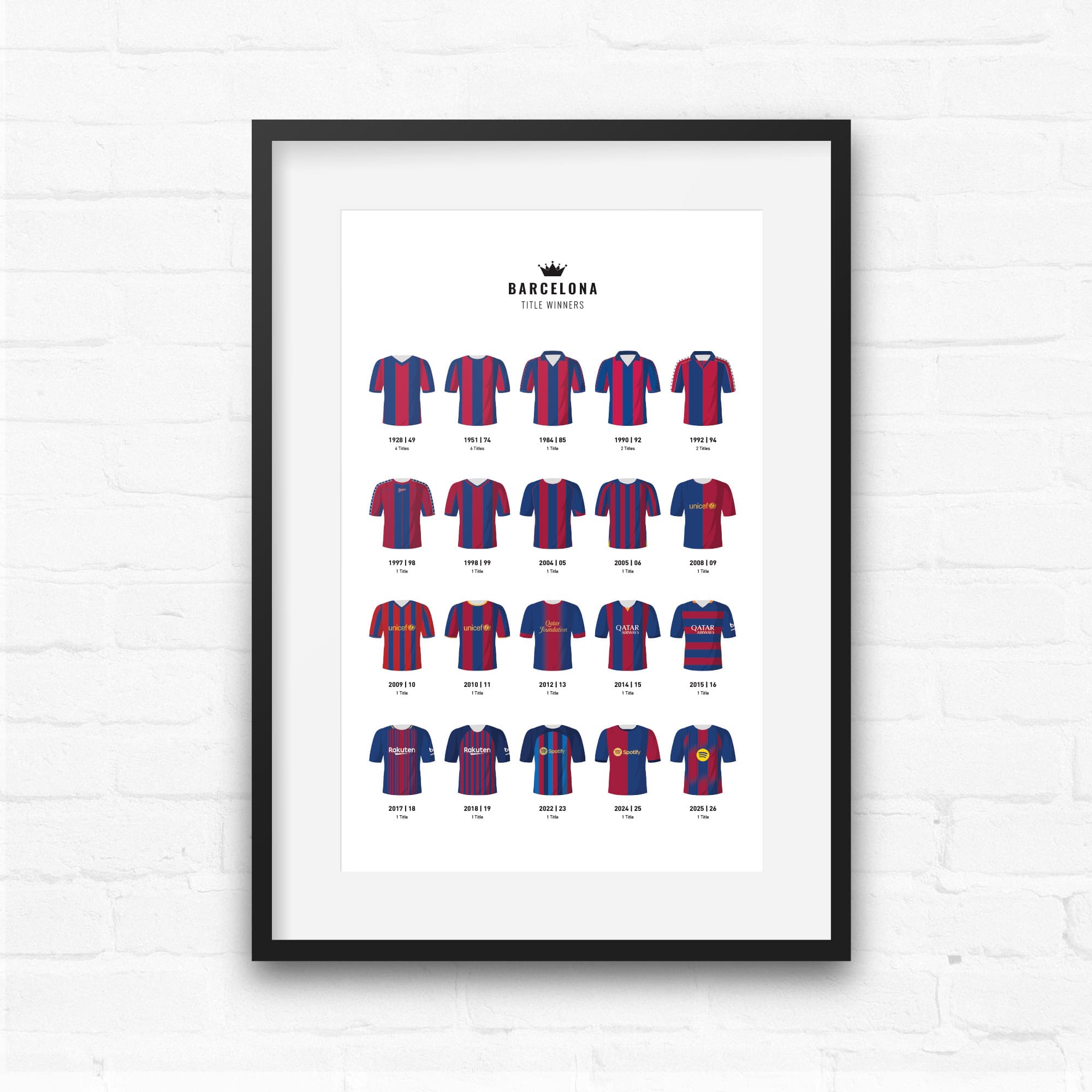 Barcelona Title Winners Football Team Print