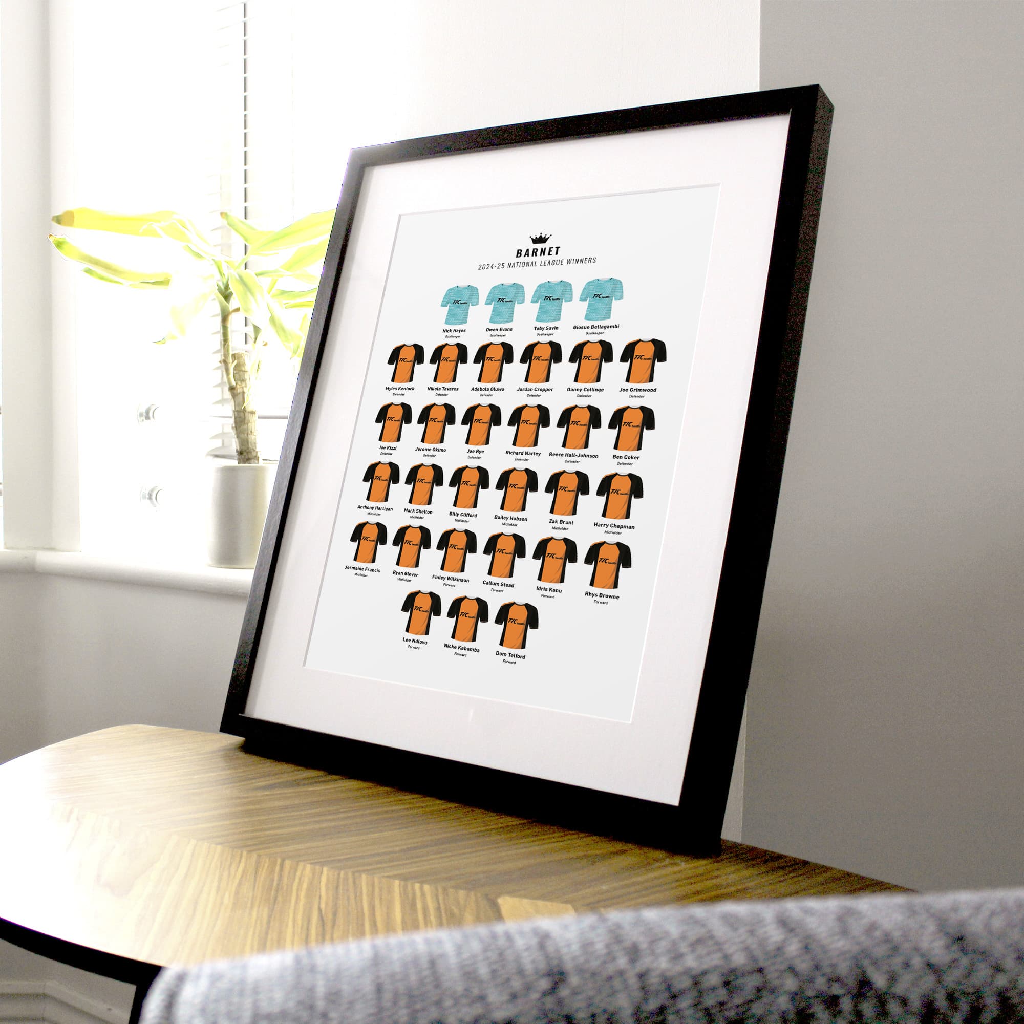 Barnet 2025 National League Winners Football Team Print