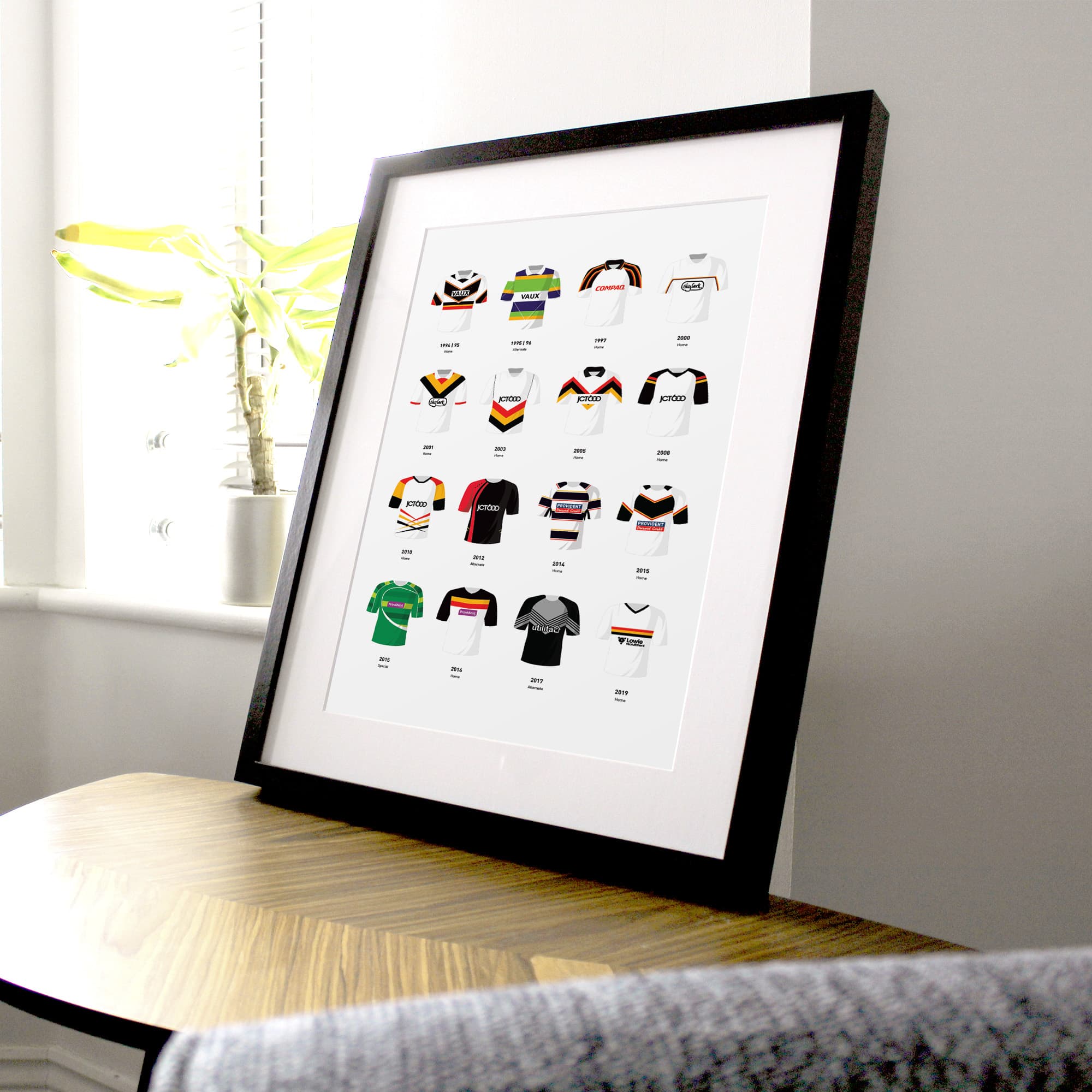 Bradford Classic Kits Rugby League Team Print