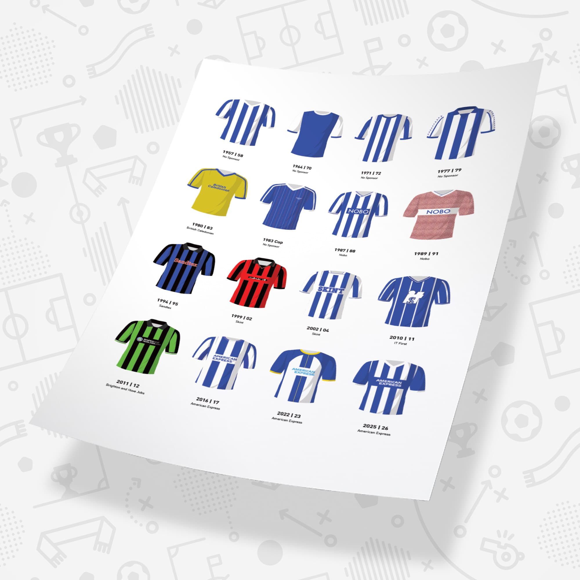 Brighton Classic Kits Football Team Print