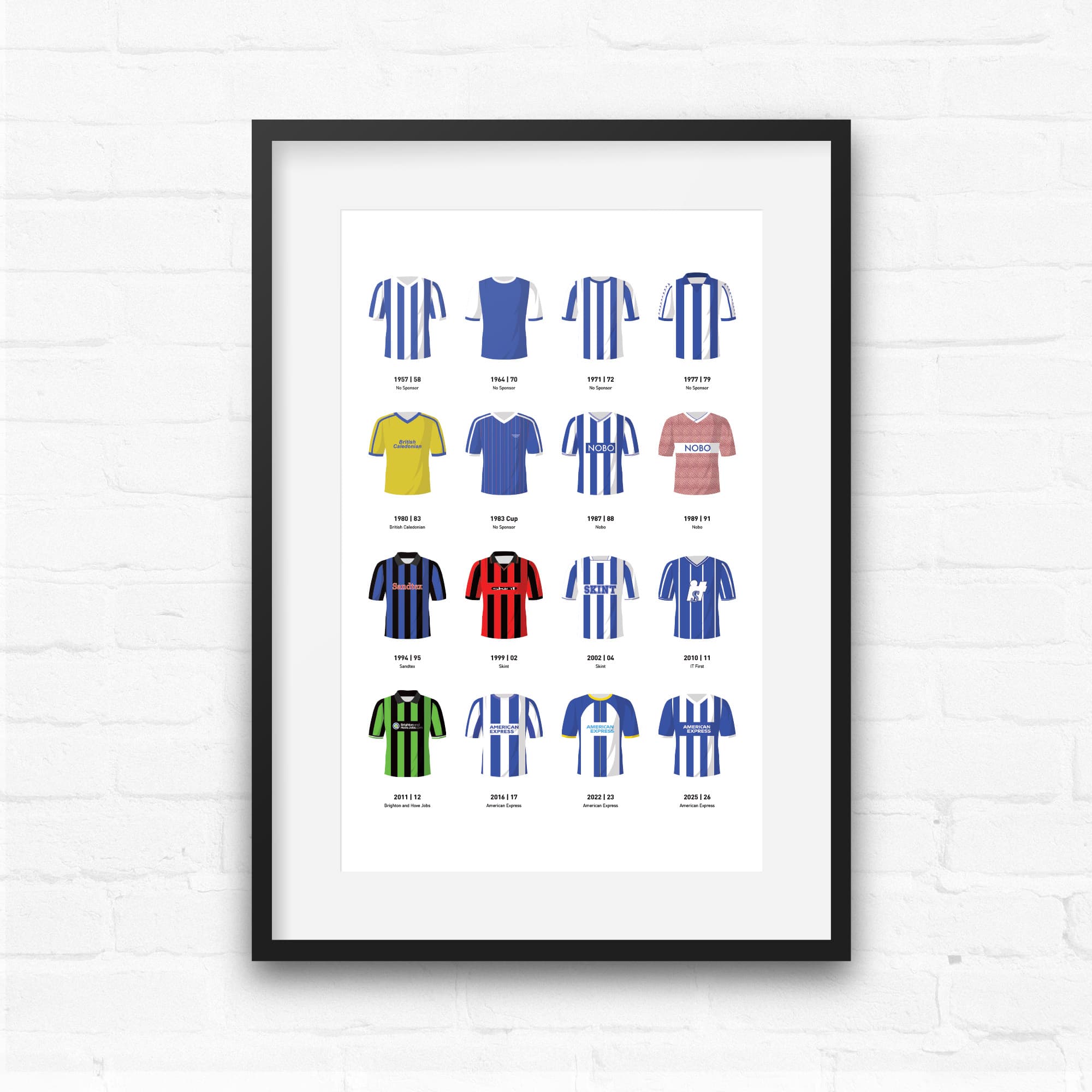 Brighton Classic Kits Football Team Print