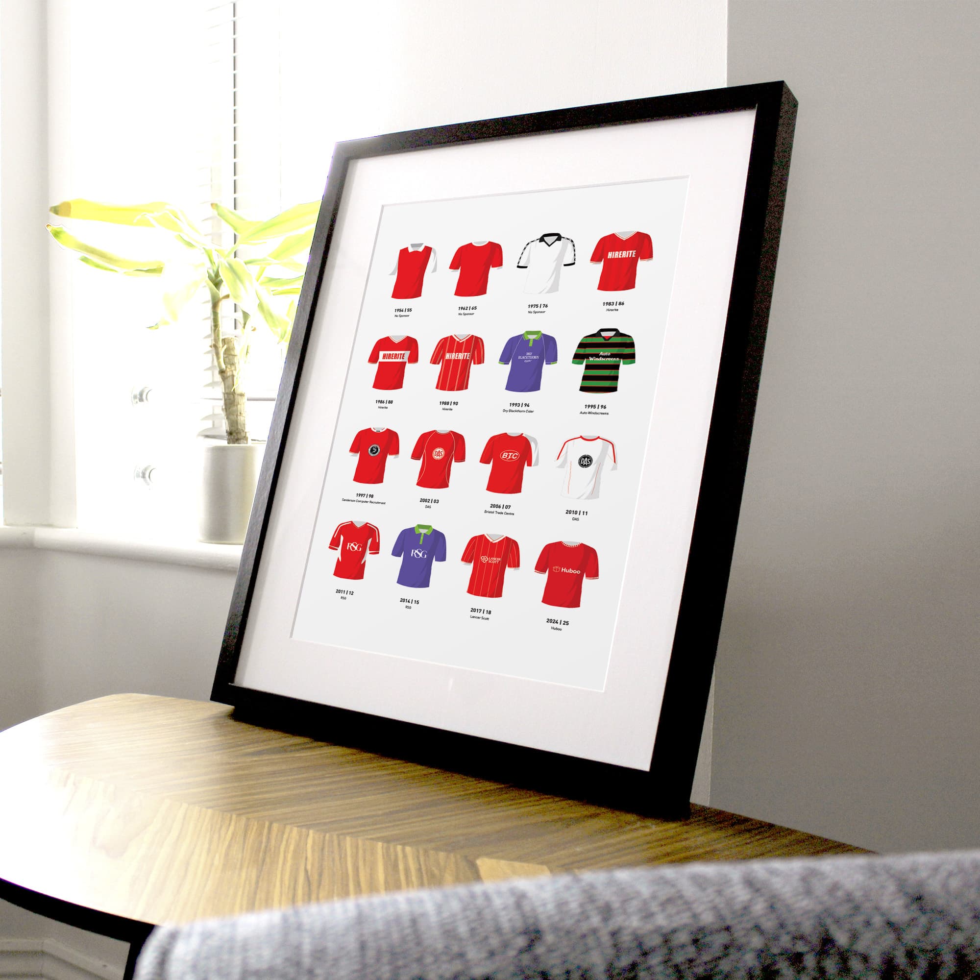 Bristol City Classic Kits Football Team Print