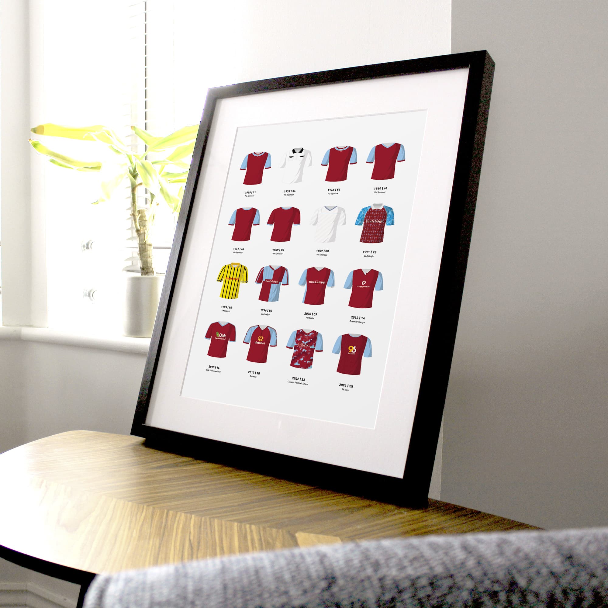 Burnley Classic Kits Football Team Print