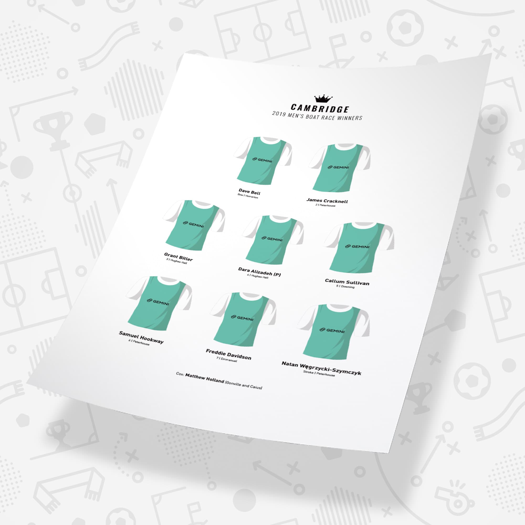 Cambridge Rowing 2019 Boat Race Winners Print