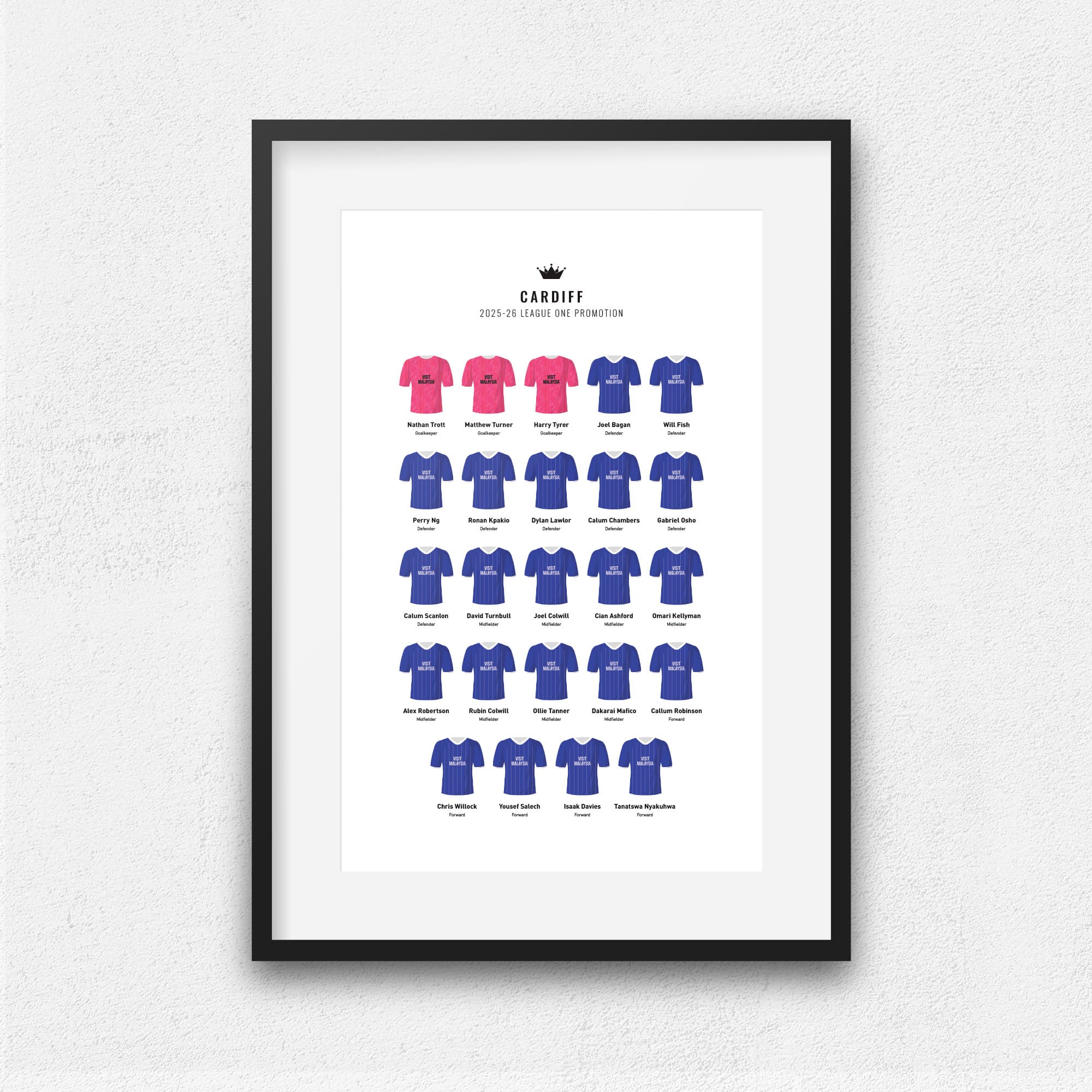 Cardiff 2026 League One Promotion Winners Football Team Print