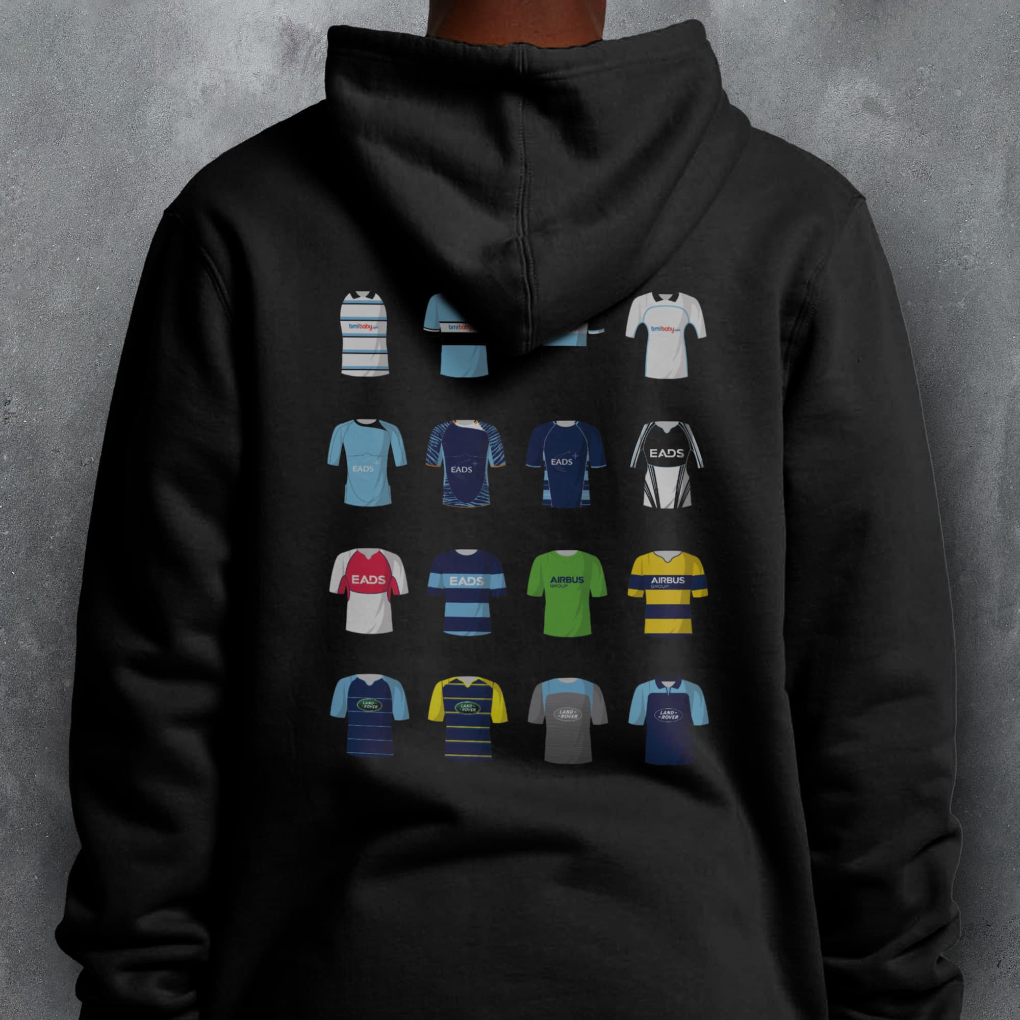 Cardiff Rugby Union Classic Kits Hoodie