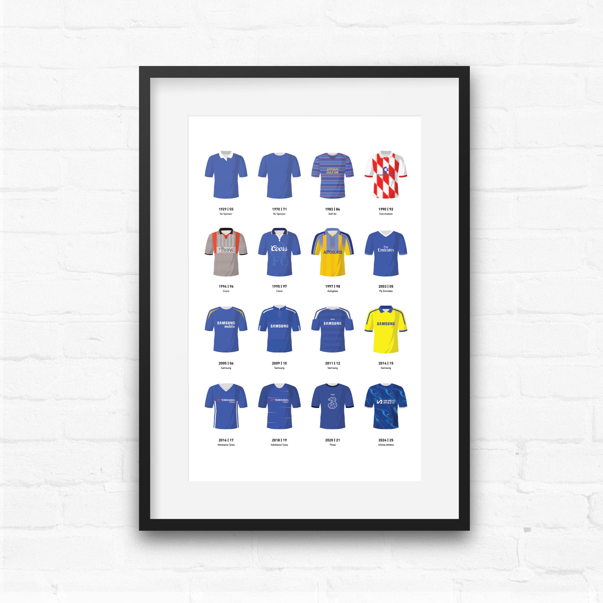 Chelsea Classic Kits Football Team Print