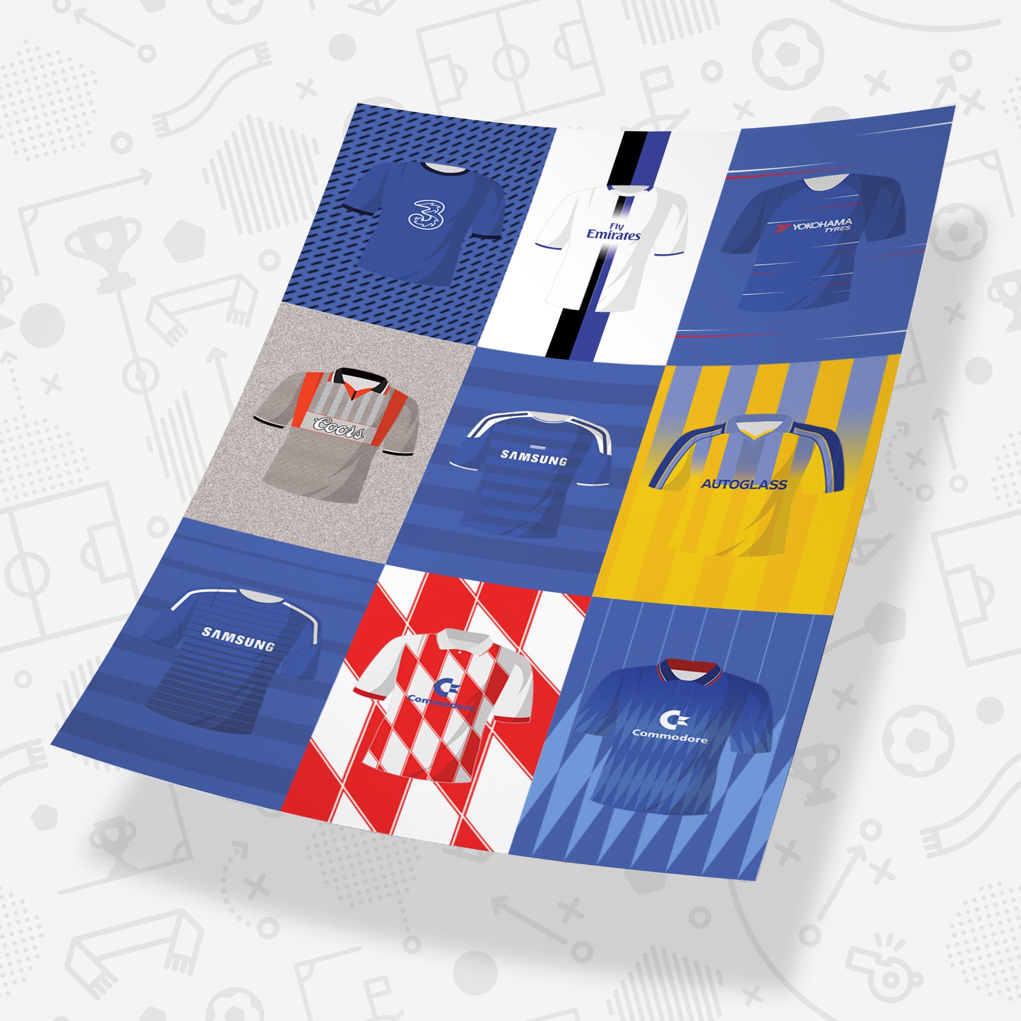 Chelsea Cult Kits Football Team Print