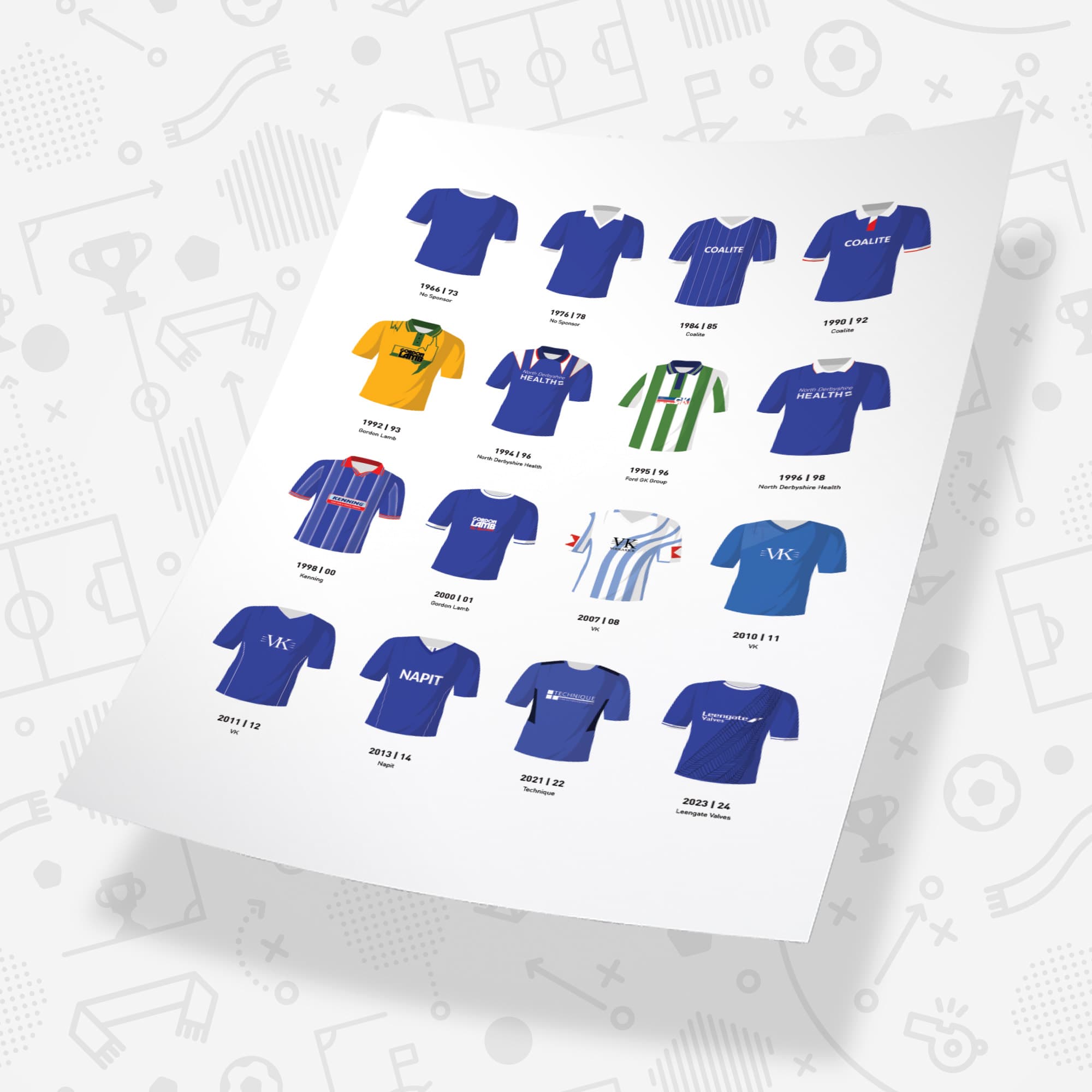 Chesterfield Classic Kits Football Team Print