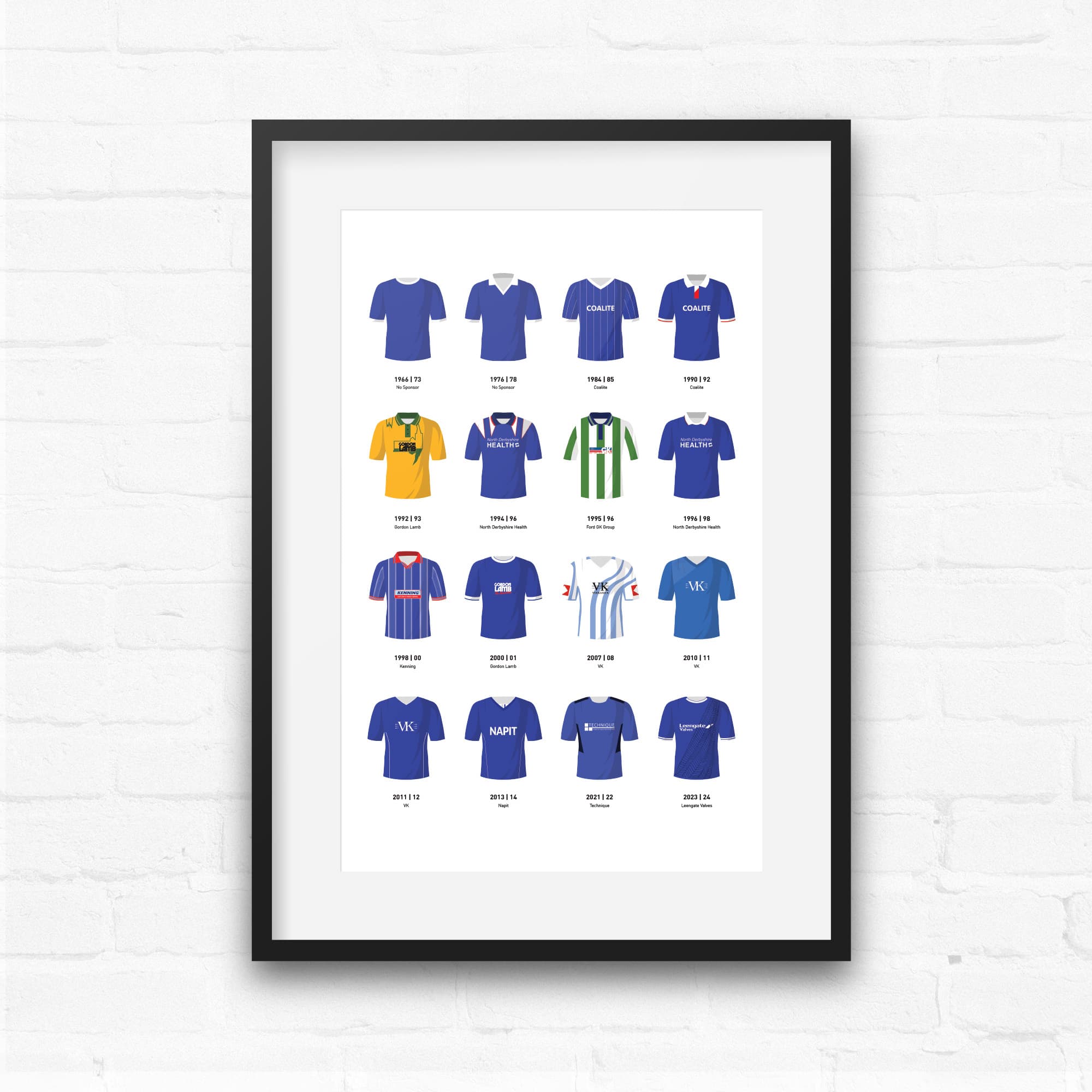 Chesterfield Classic Kits Football Team Print