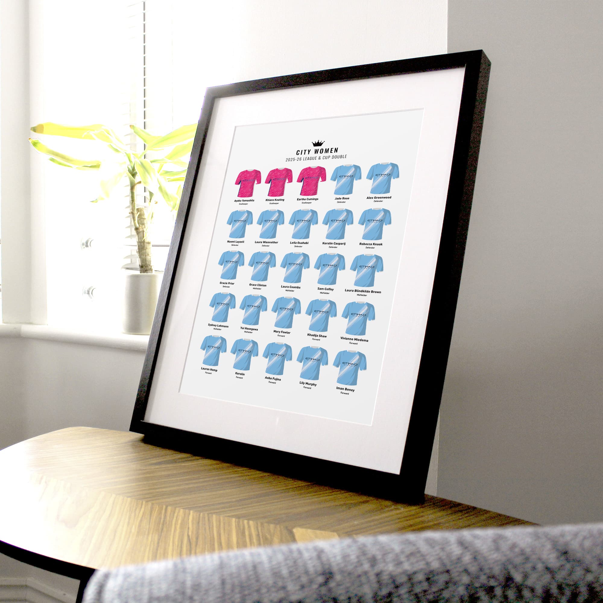 City Women 2026 Double Winners Football Team Print