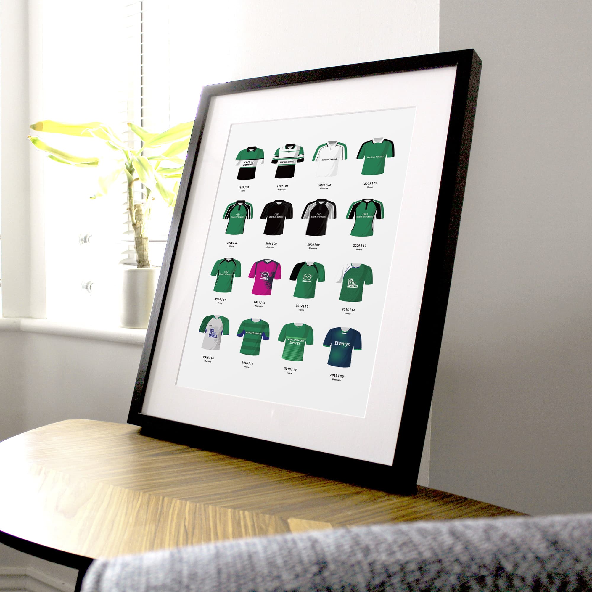 Connacht Classic Kits Rugby Union Team Print