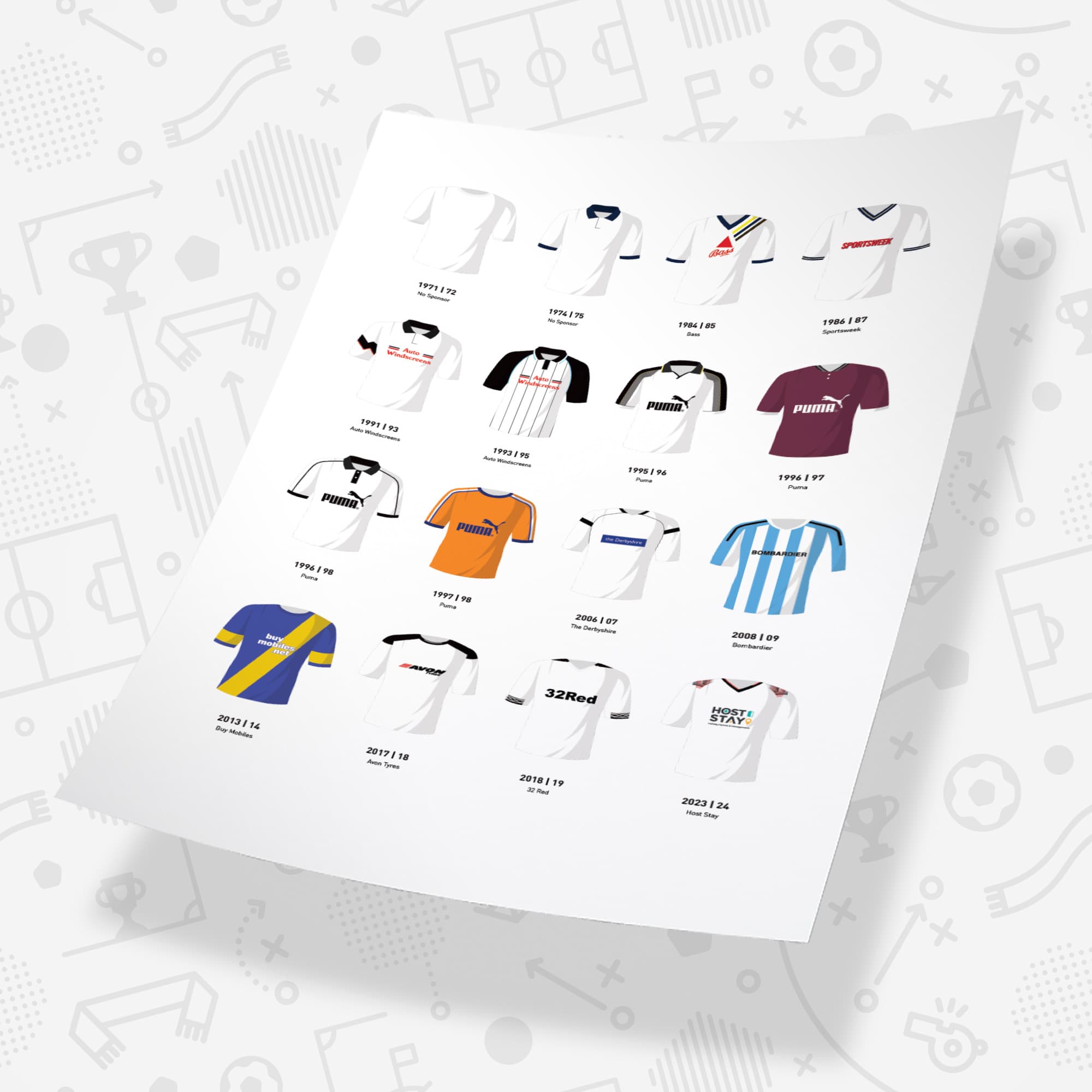 Derby Classic Kits Football Team Print