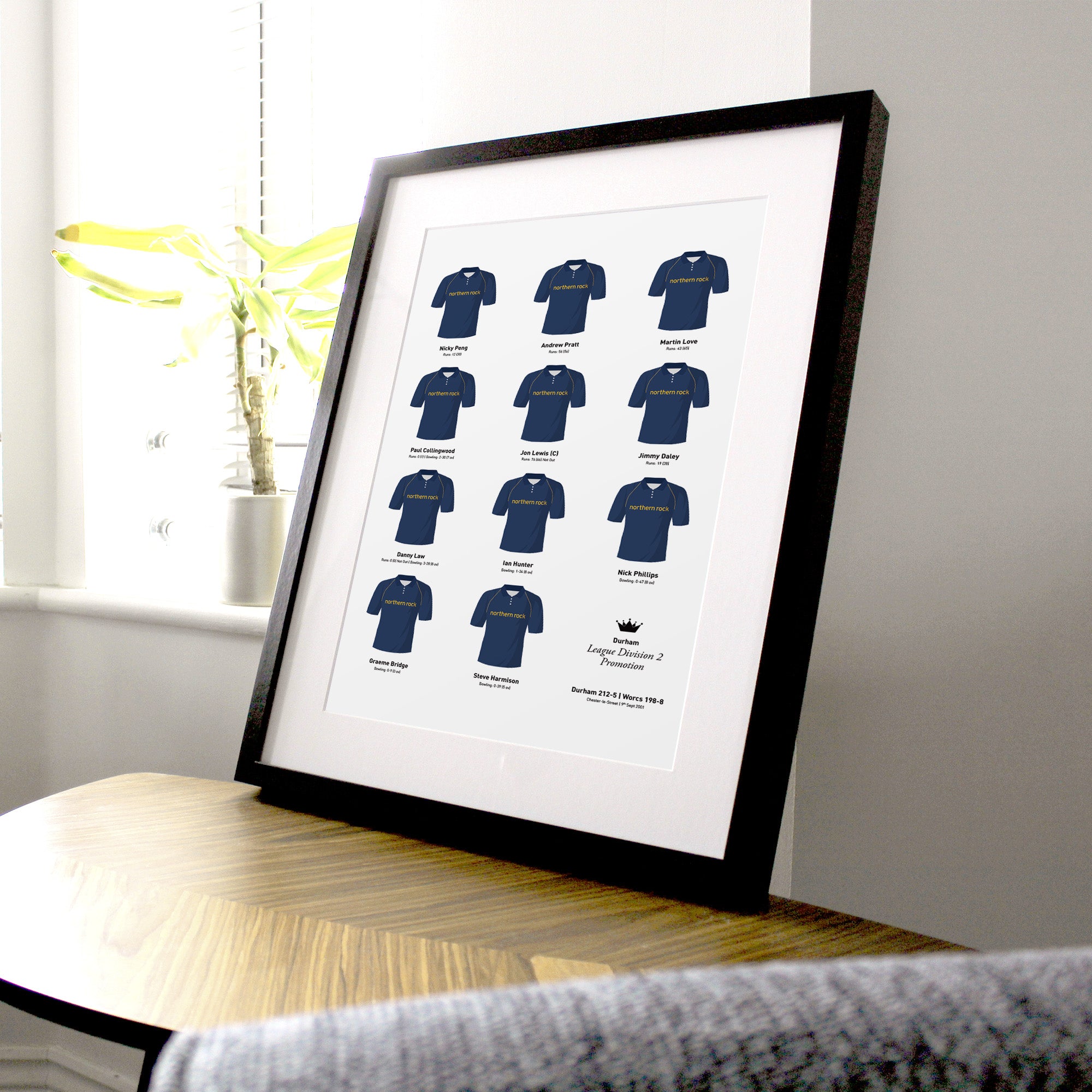 Durham Cricket 2001 League Division 2 Promotion Team Print