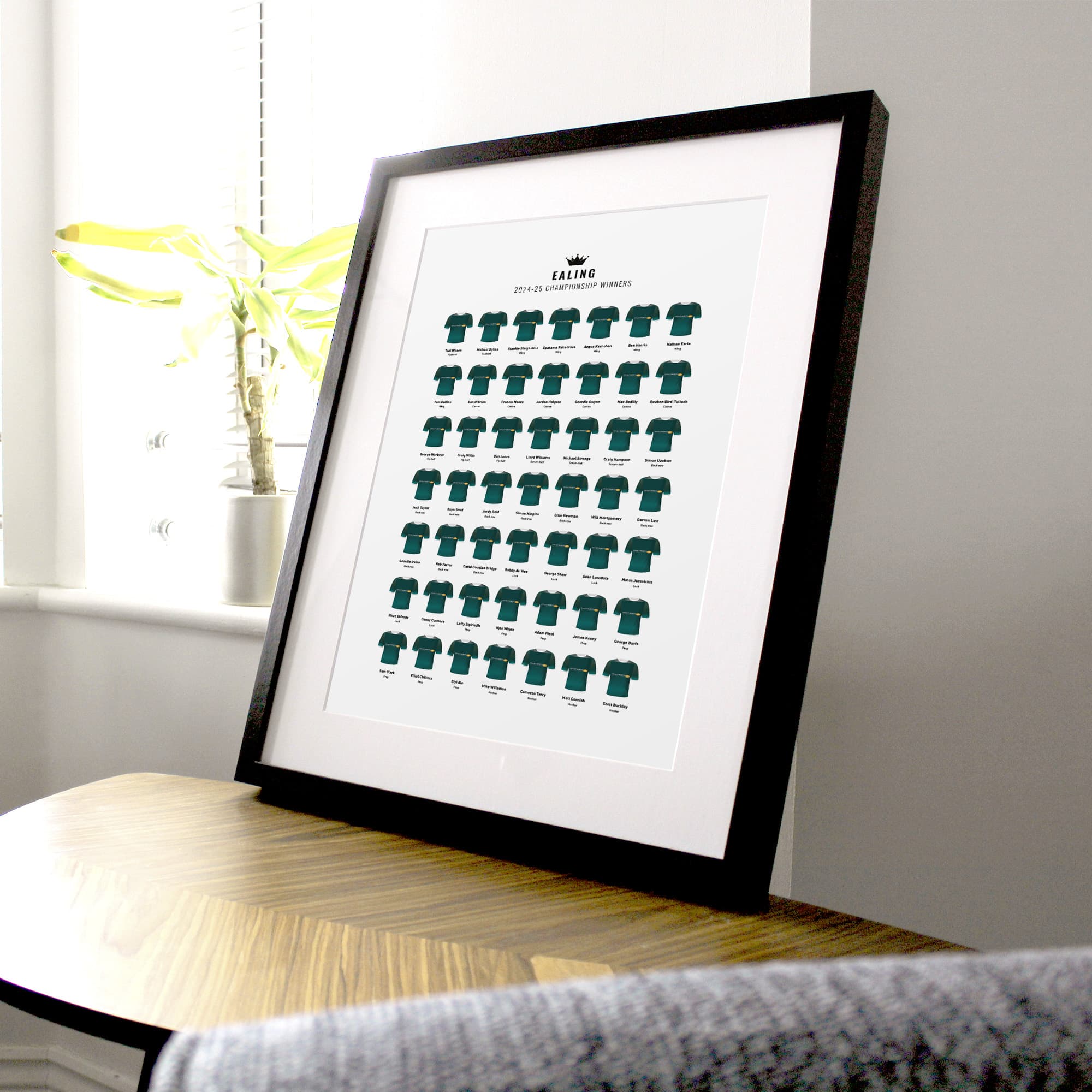 Ealing Rugby Union 2025 Championship Winners Team Print