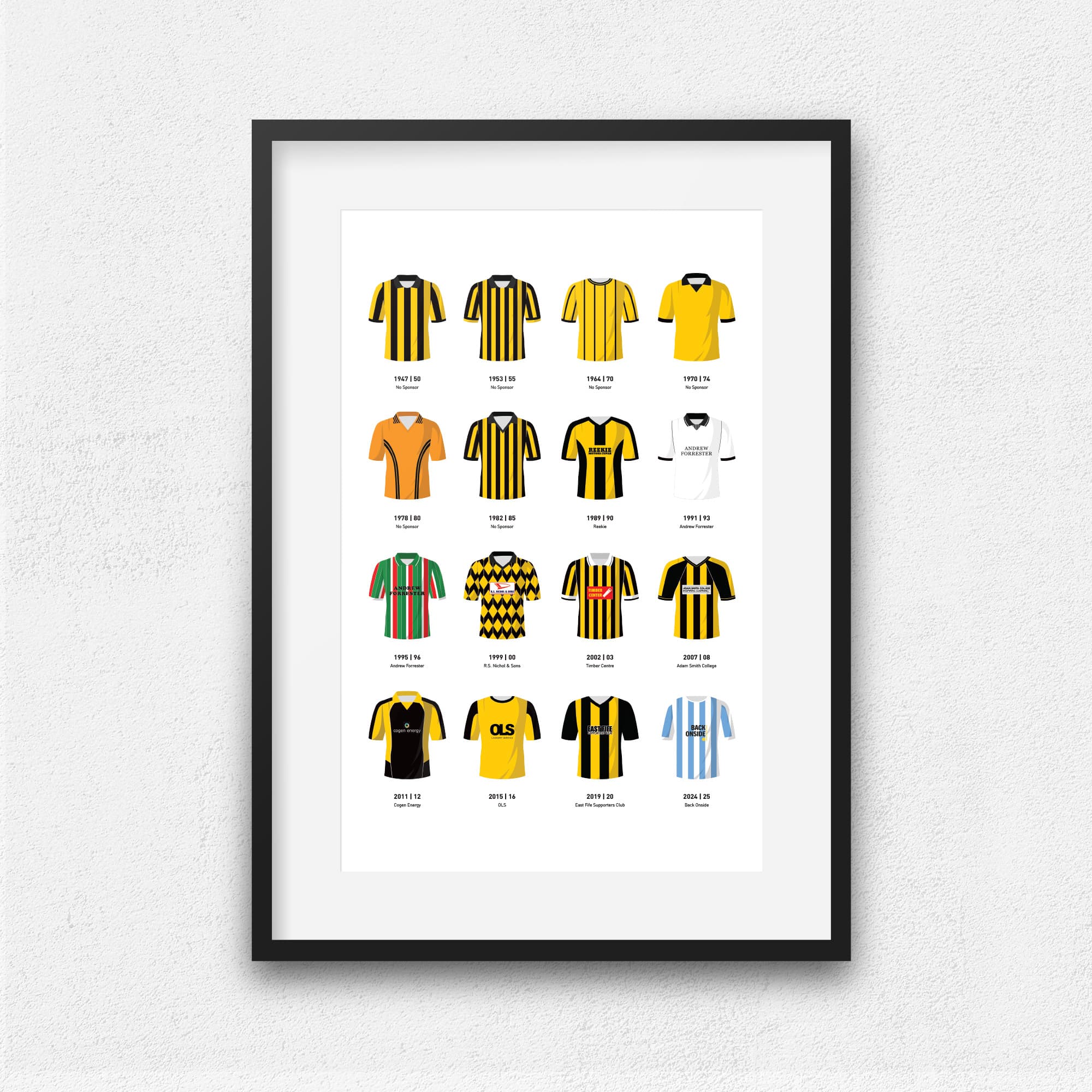 East Fife Classic Kits Football Team Print