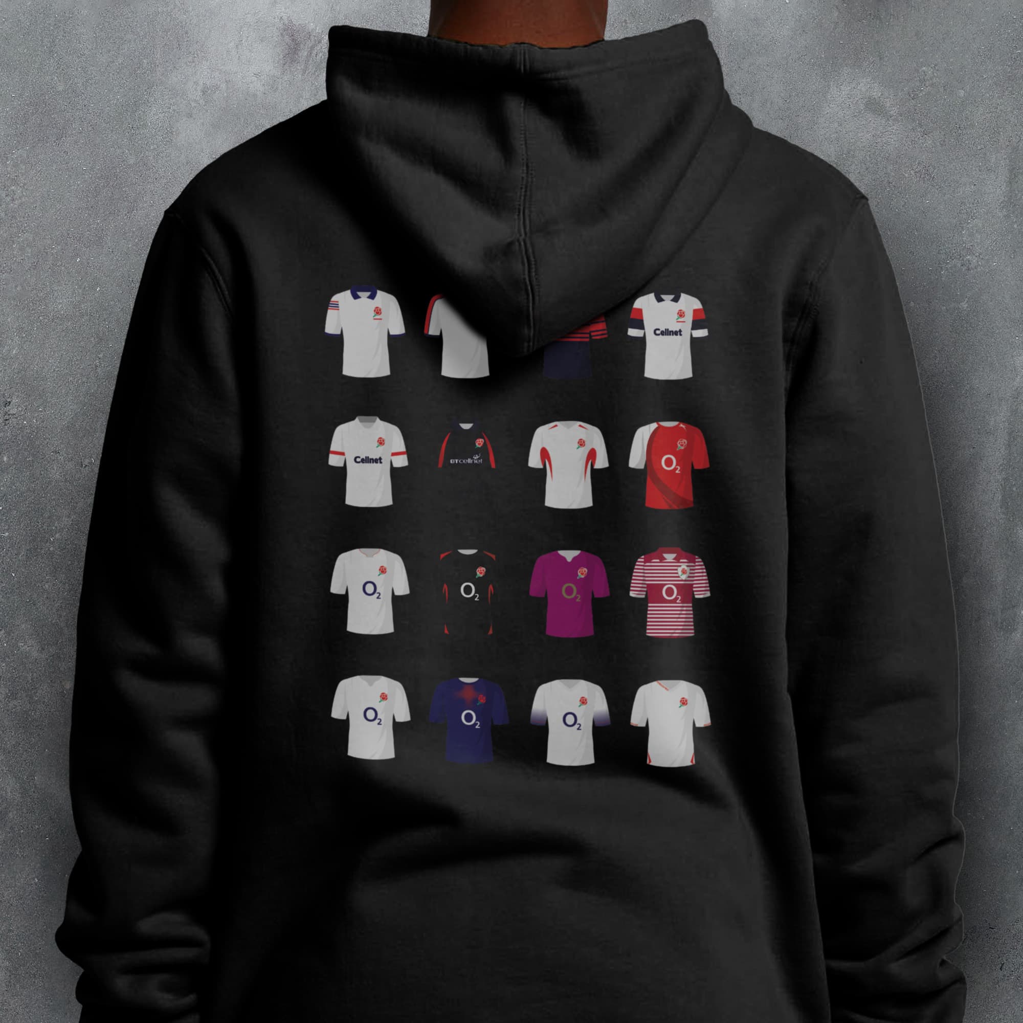 England Rugby Union Classic Kits Hoodie
