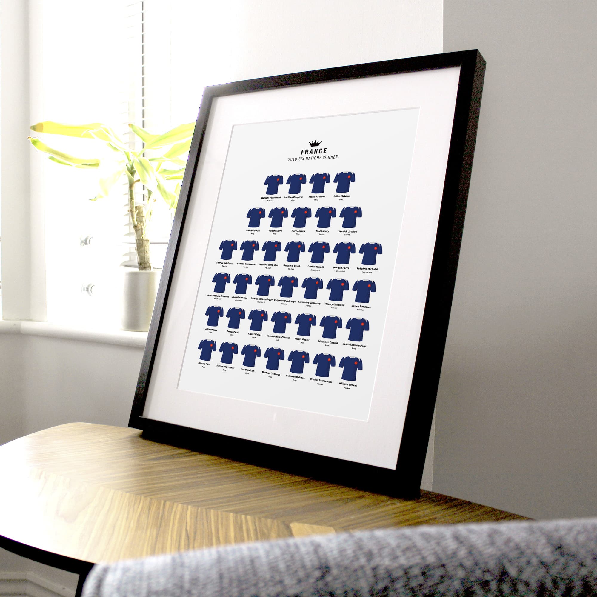 France Rugby Union 2010 Grand Slam Winners Team Print