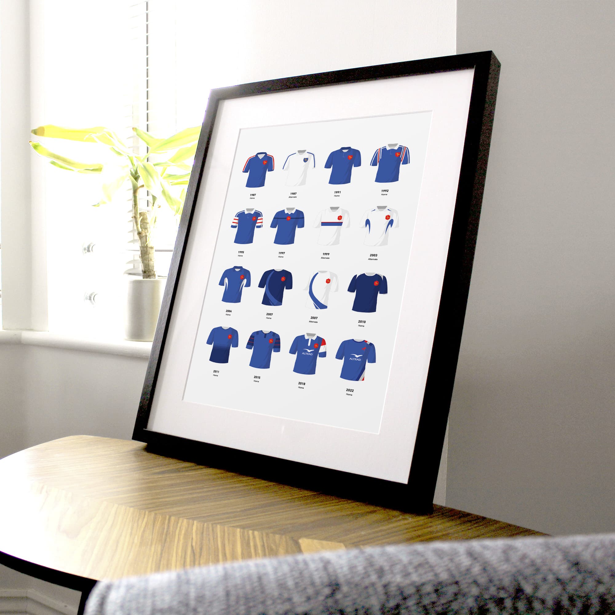 France Classic Kits Rugby Union Team Print