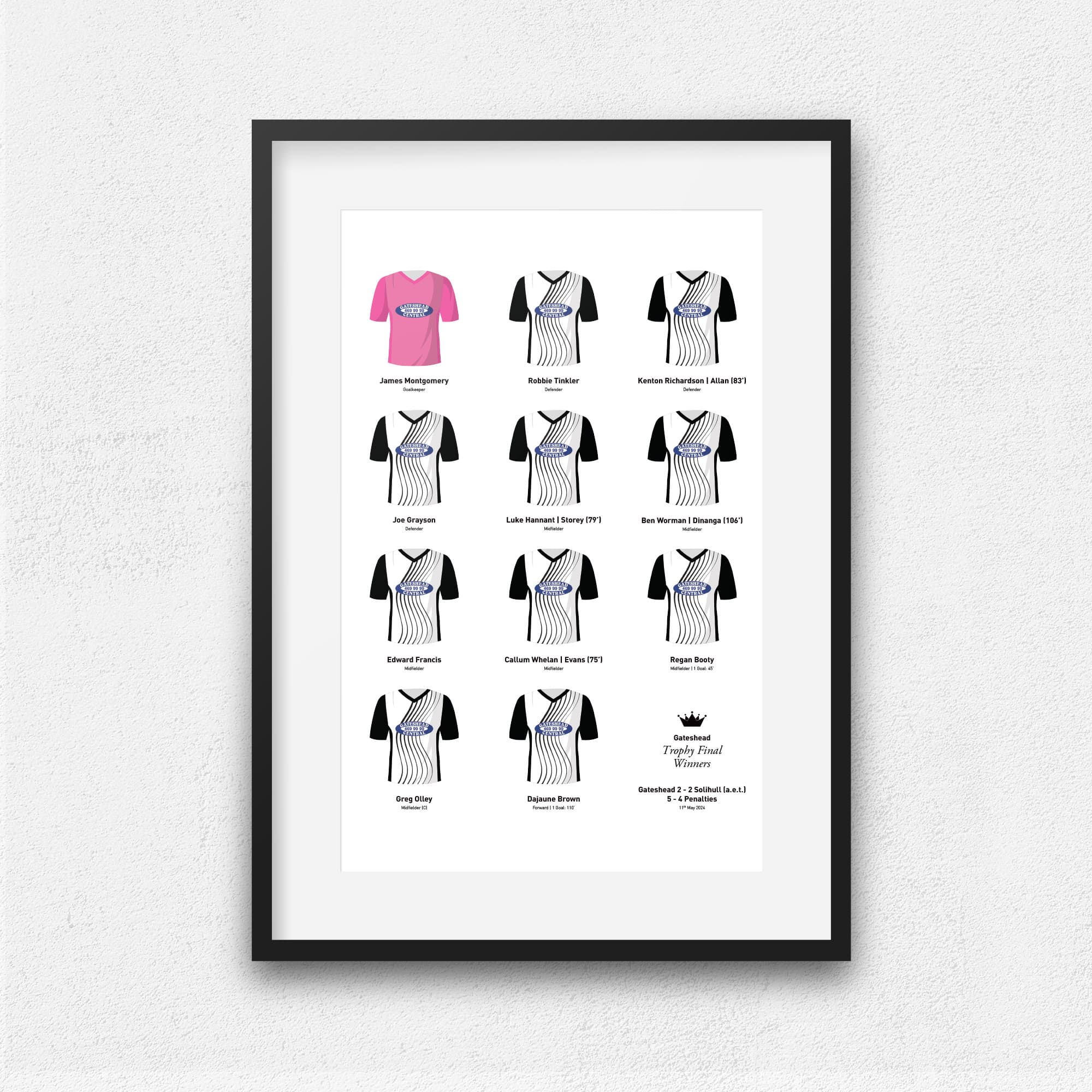 Gateshead 2024 Trophy Winners Football Team Print