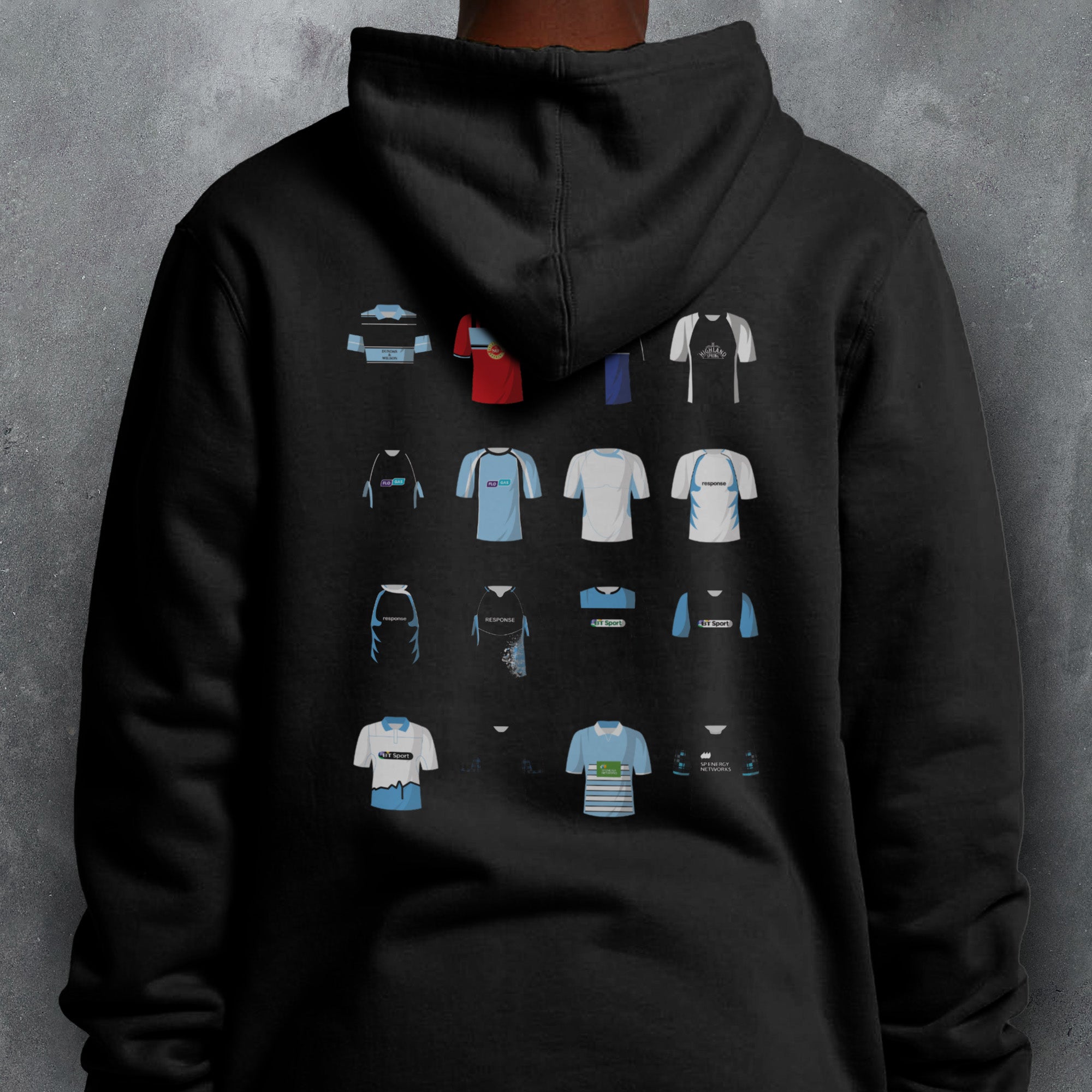 Glasgow Rugby Union Classic Kits Hoodie