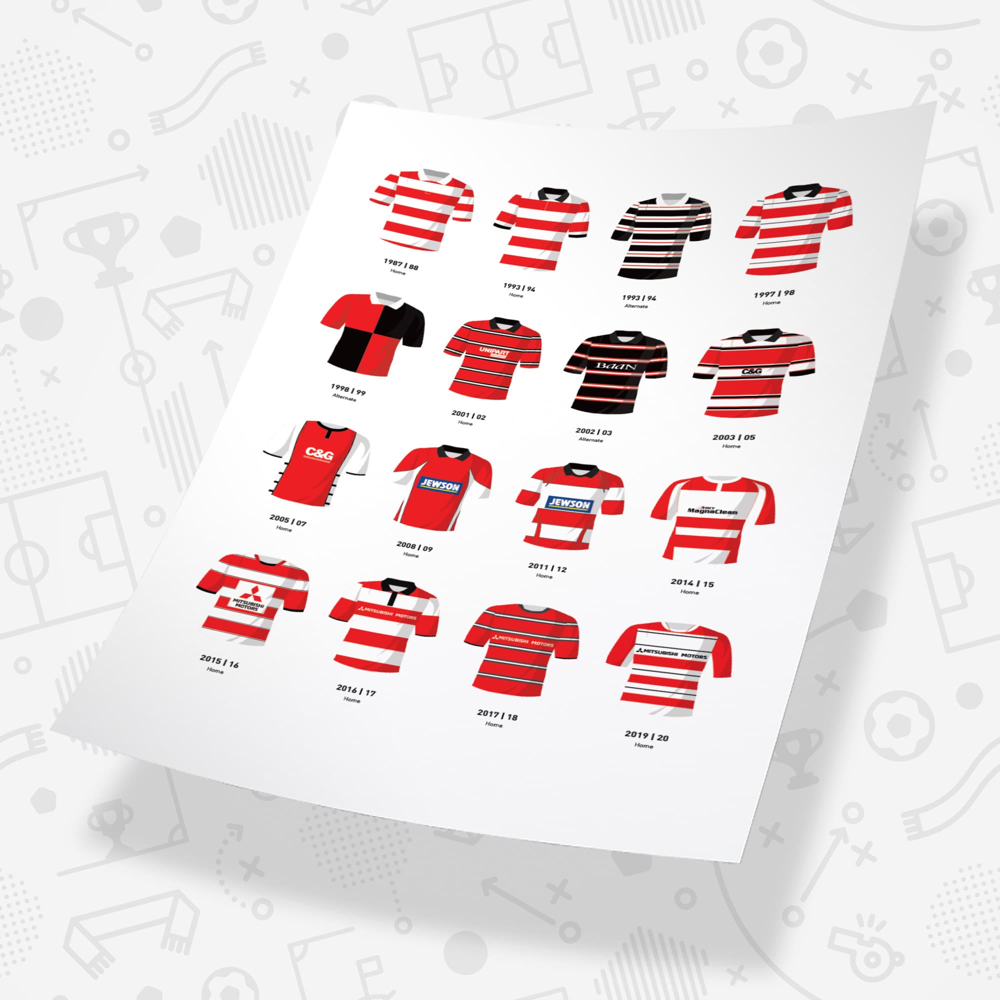 Gloucester Classic Kits Rugby Union Team Print