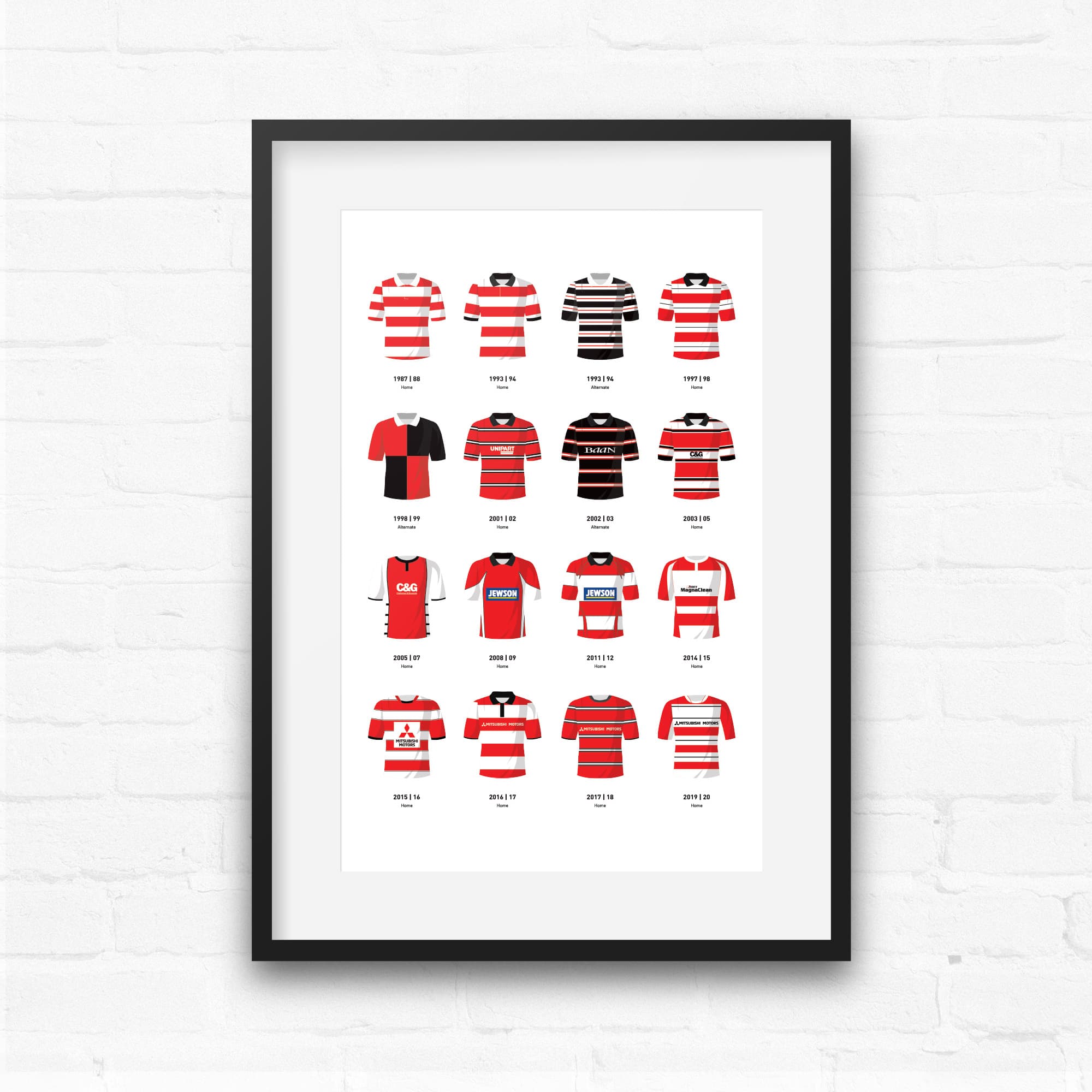 Gloucester Classic Kits Rugby Union Team Print