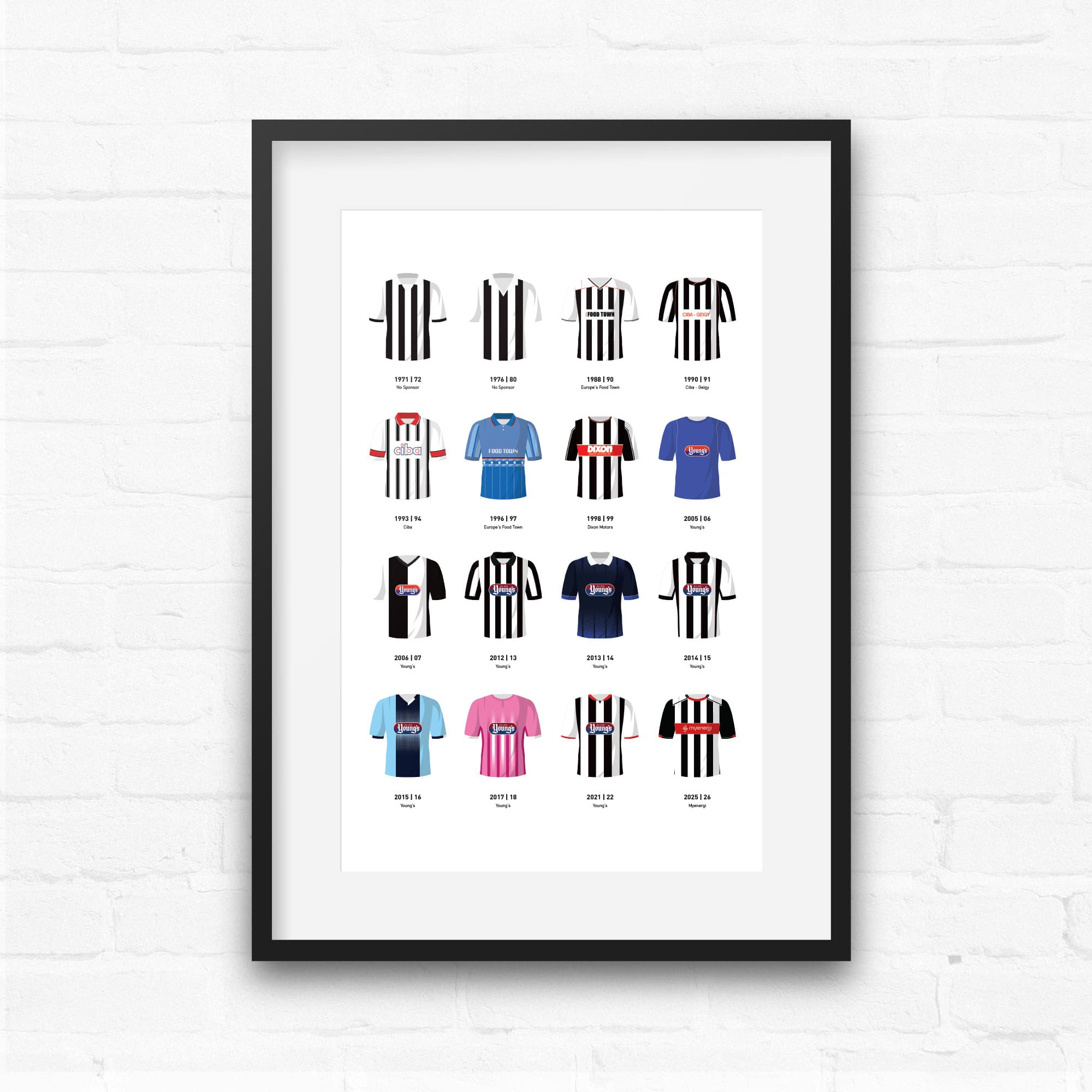 Grimsby Classic Kits Football Team Print