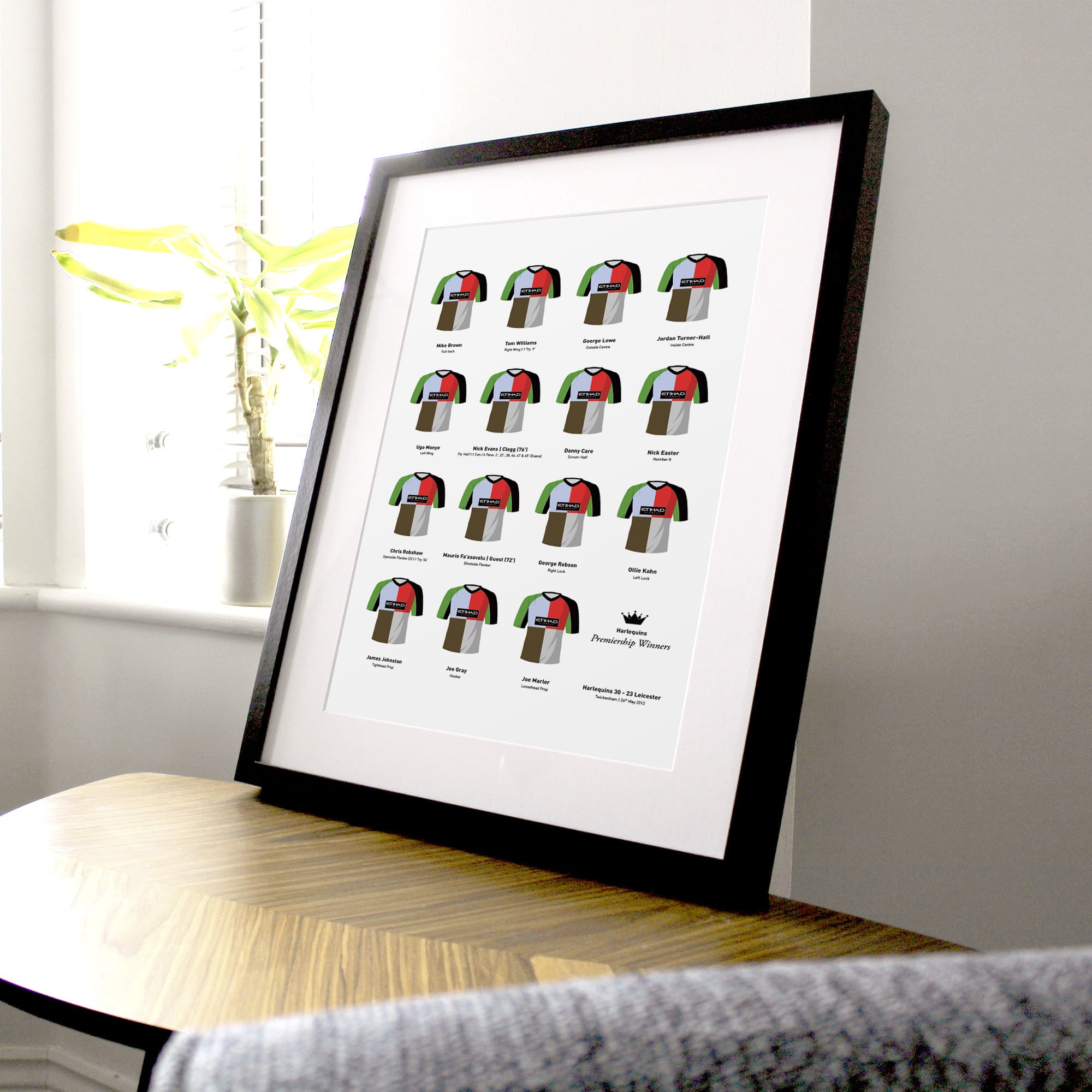 Harlequins Rugby Union 2012 Premiership Winners Team Print