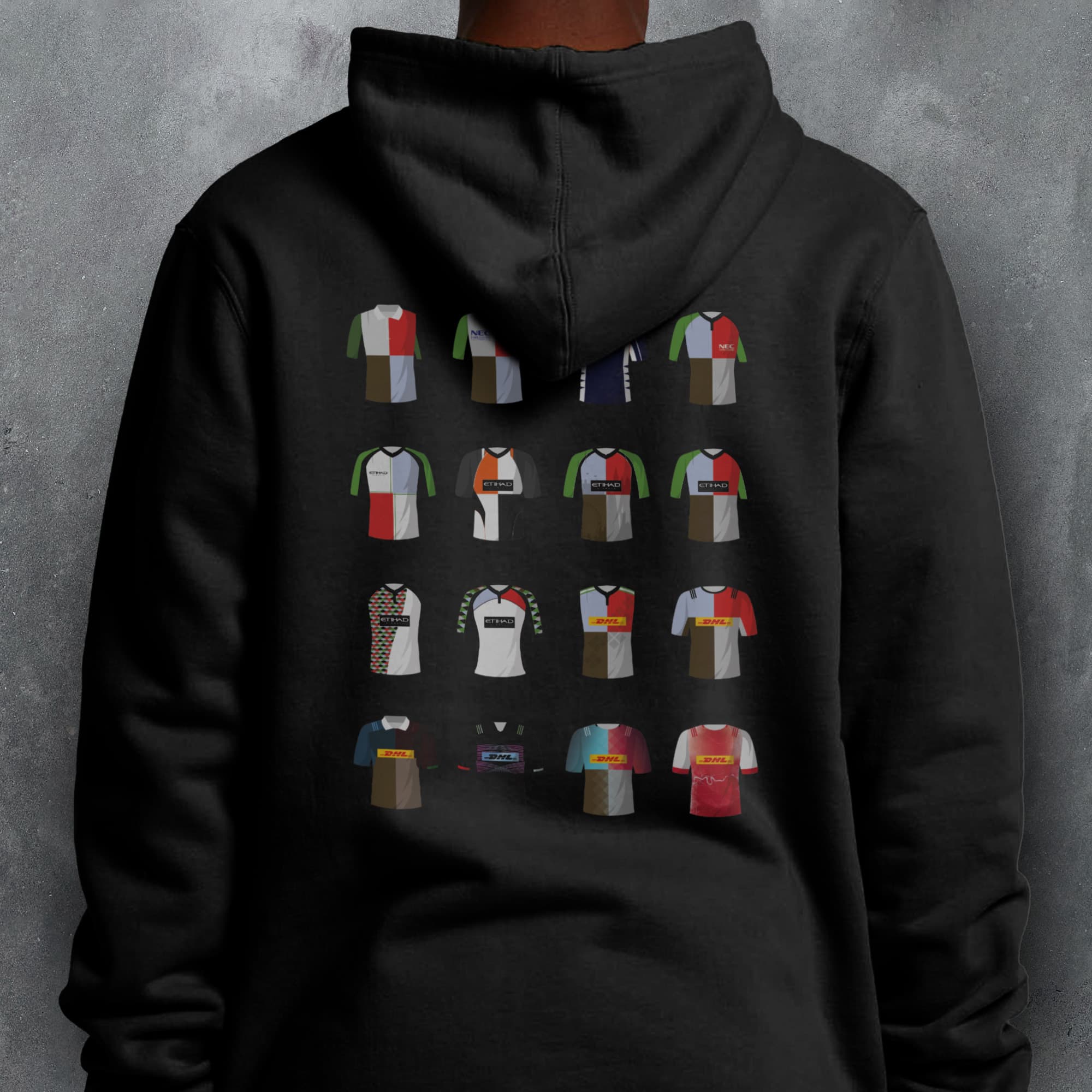 Harlequins Rugby Union Classic Kits Hoodie
