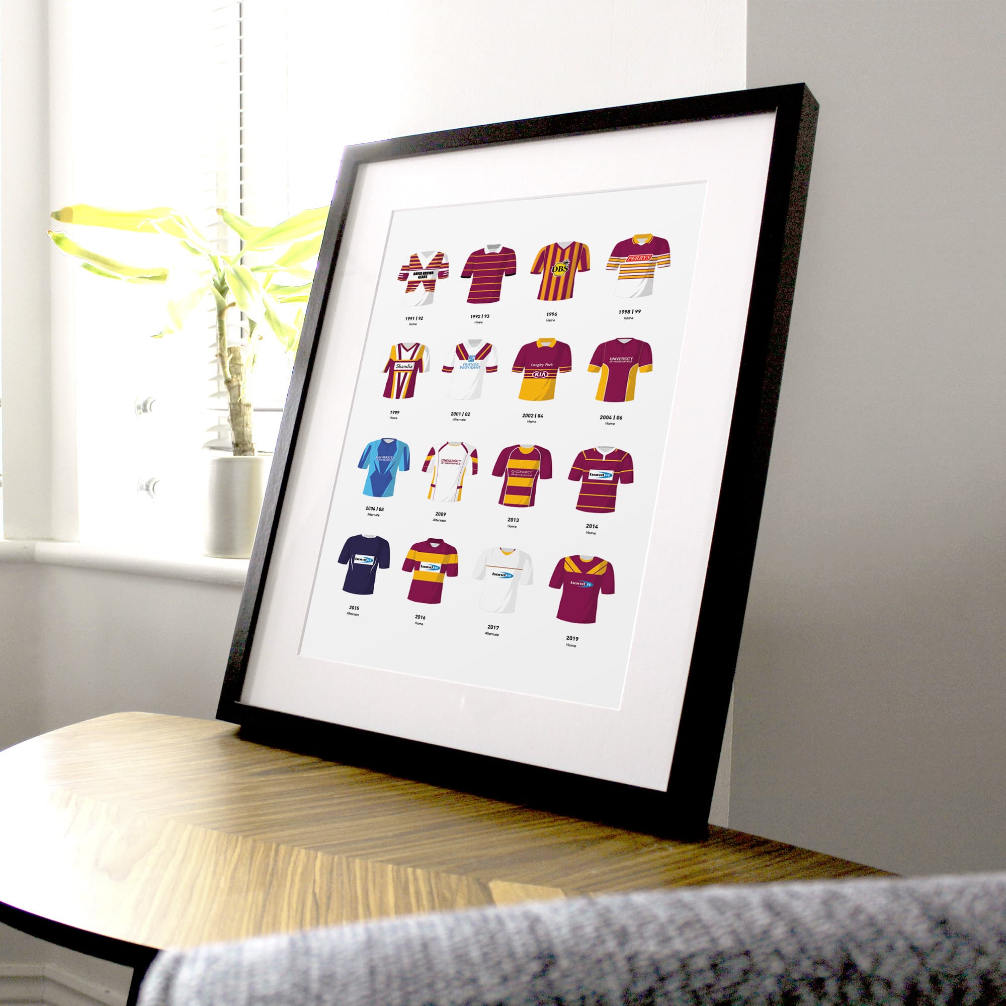 Huddersfield Classic Kits Rugby League Team Print