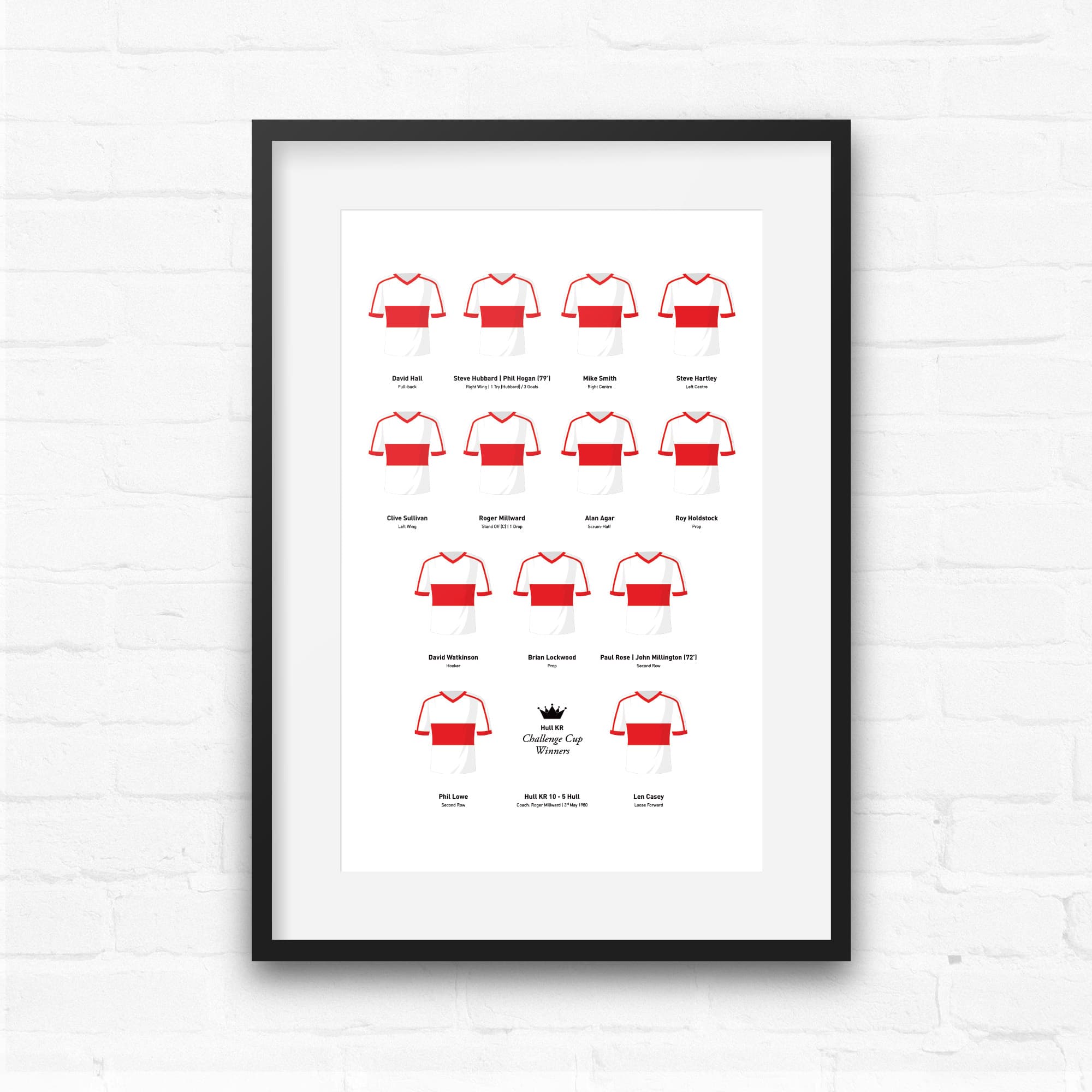 Hull KR Rugby League 1980 Challenge Cup Winners Team Print