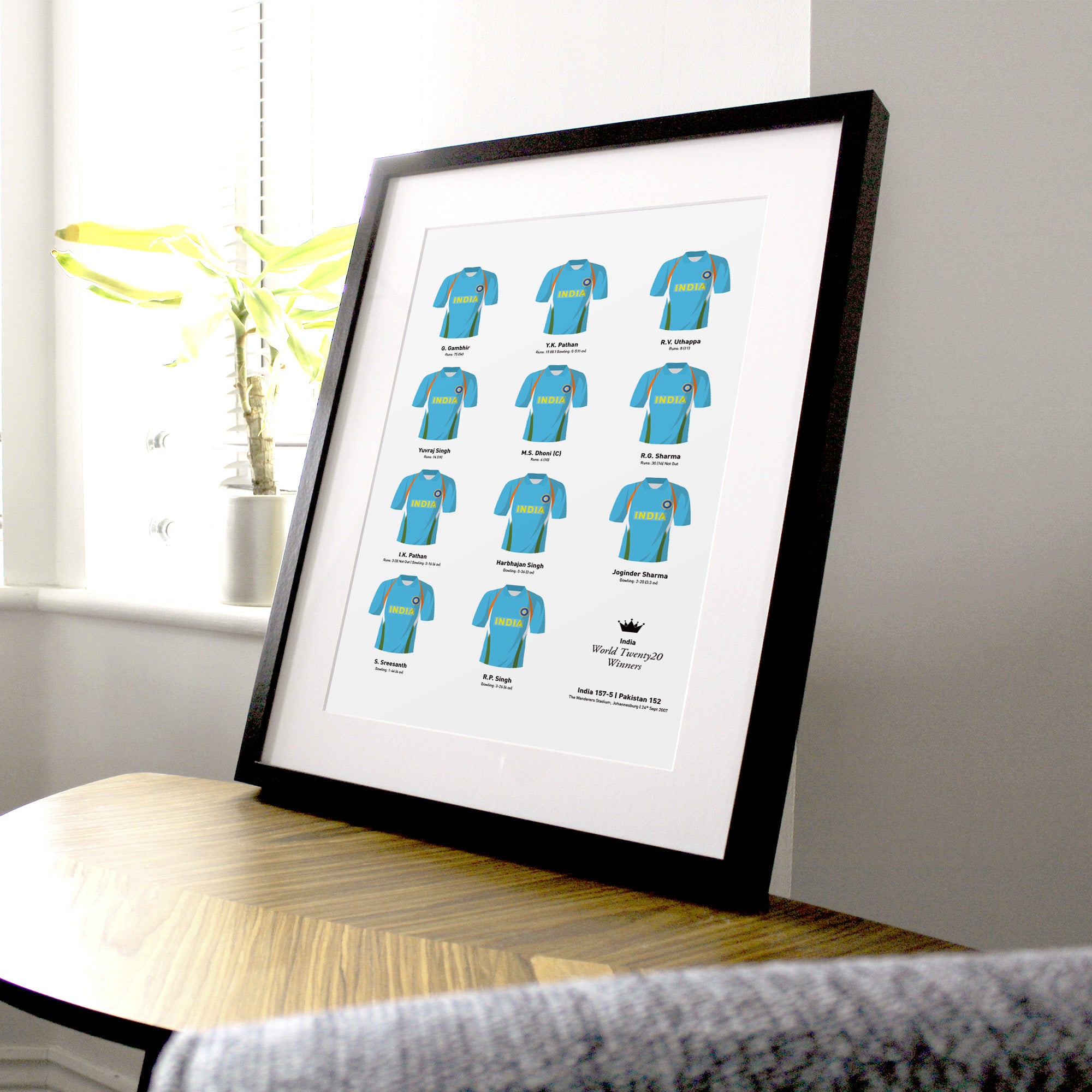 India Cricket 2007 World Twenty20 Winners Team Print