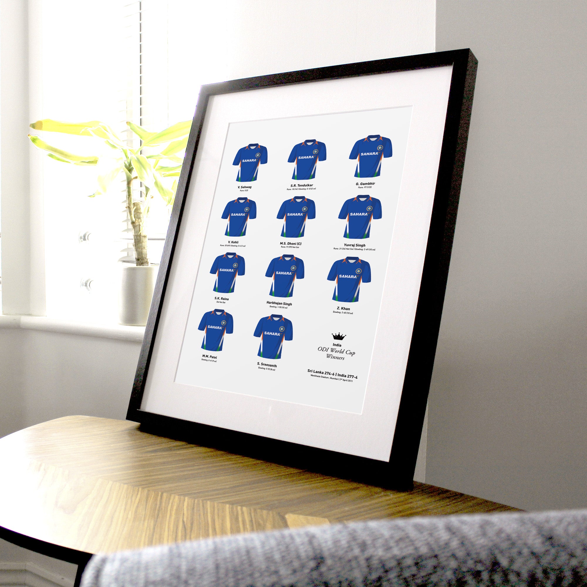 India Cricket 2011 World Cup Winners Team Print
