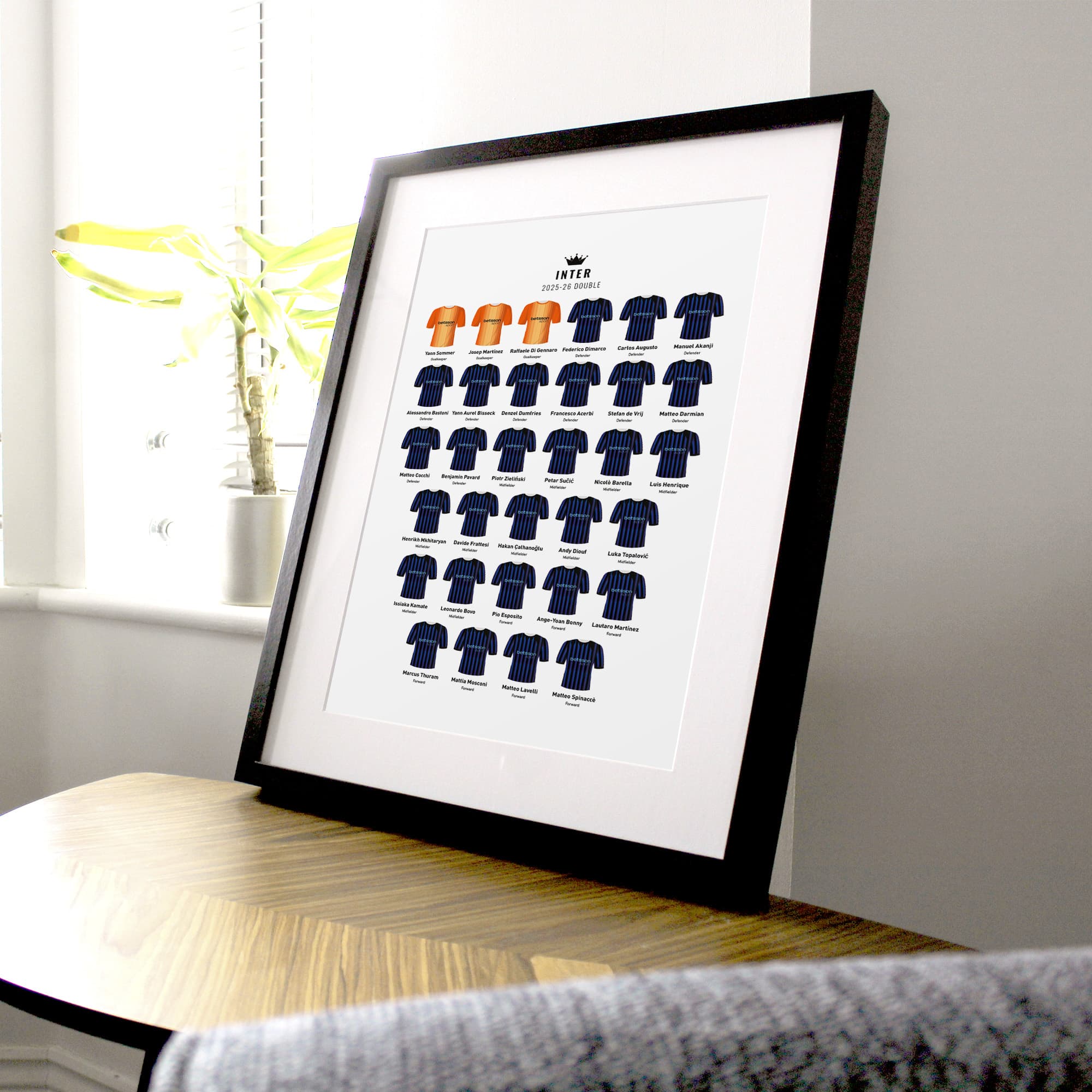 Inter 2026 Double Winners Football Team Print