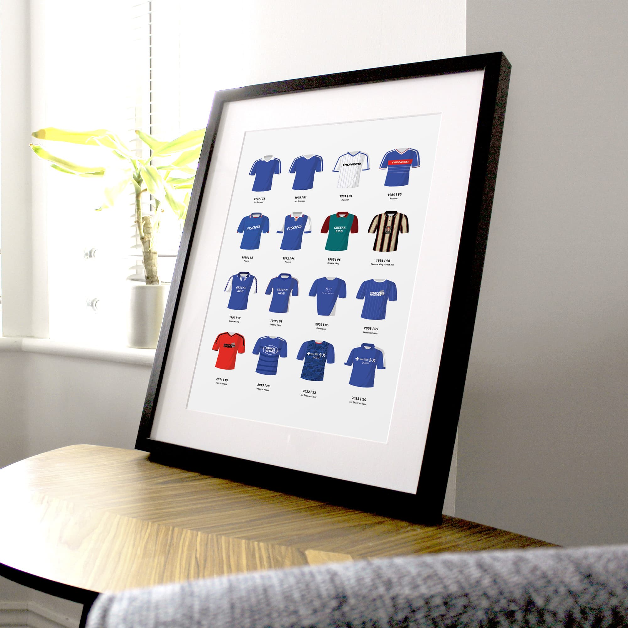 Ipswich Classic Kits Football Team Print