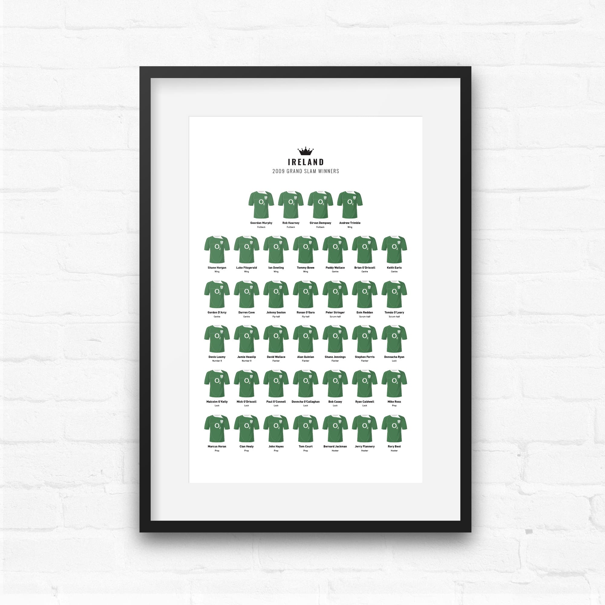 Ireland Rugby Union 2009 Grand Slam Winners Team Print