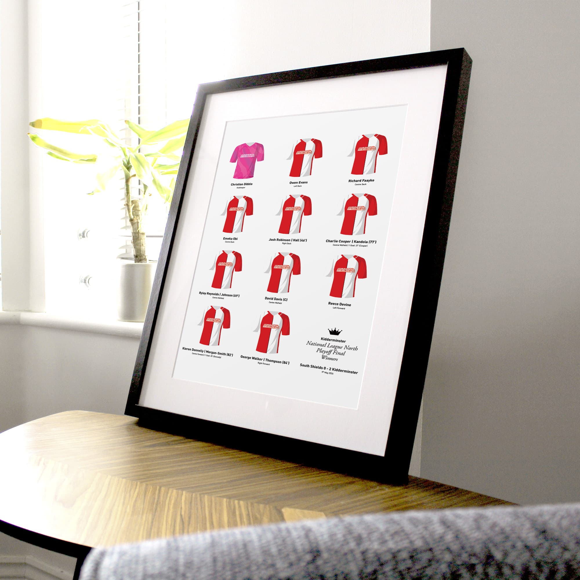 Kidderminster 2026 National League North Playoff Winners Football Team Print
