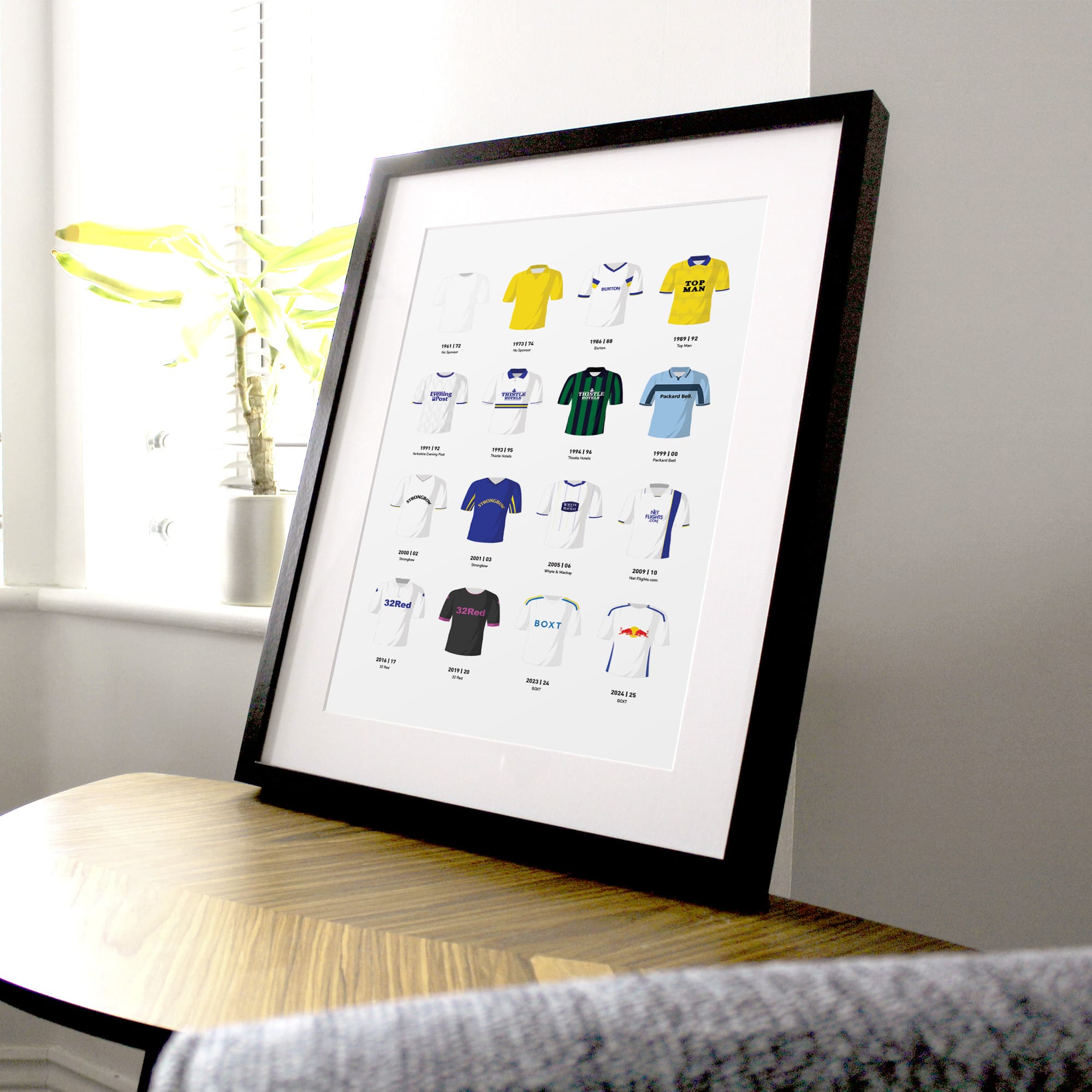 Leeds Classic Kits Football Team Print