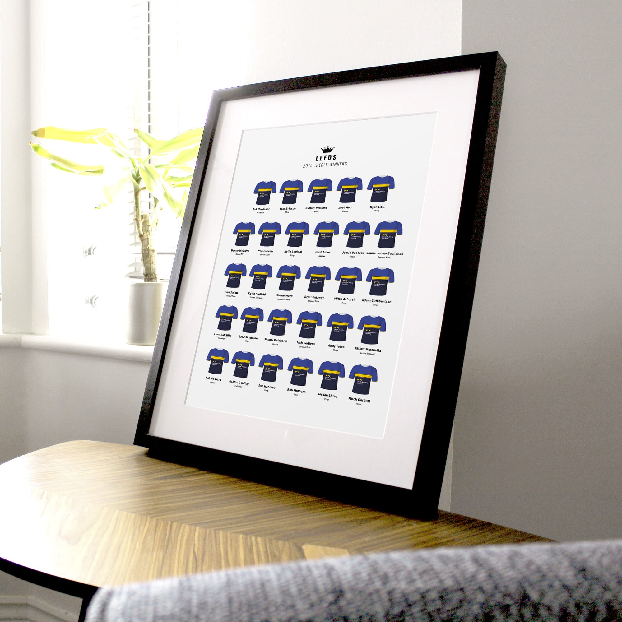 Leeds Rugby League 2015 Treble Winners Cup Team Print