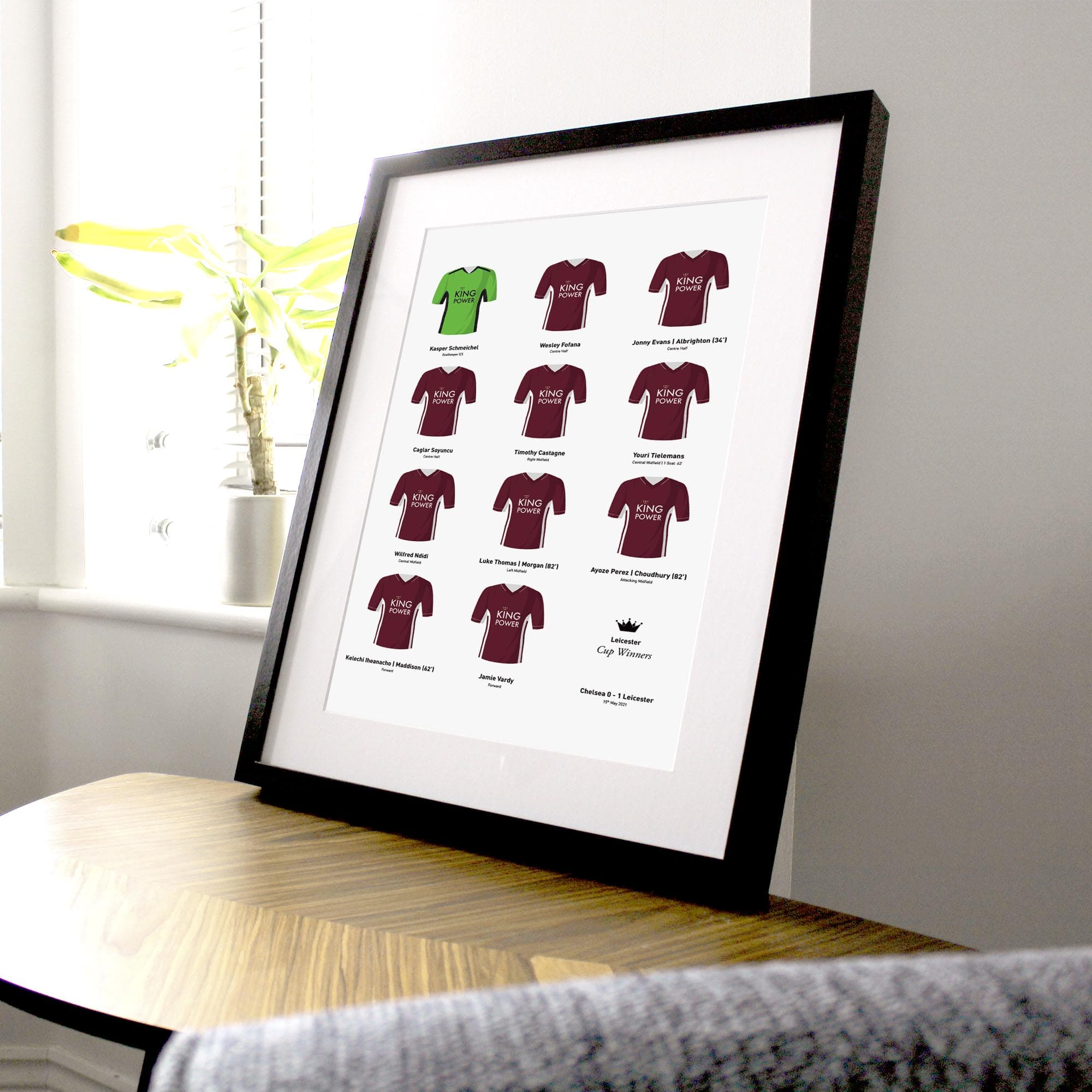 Leicester 2021 Cup Winners Football Team Print Good Team On Paper