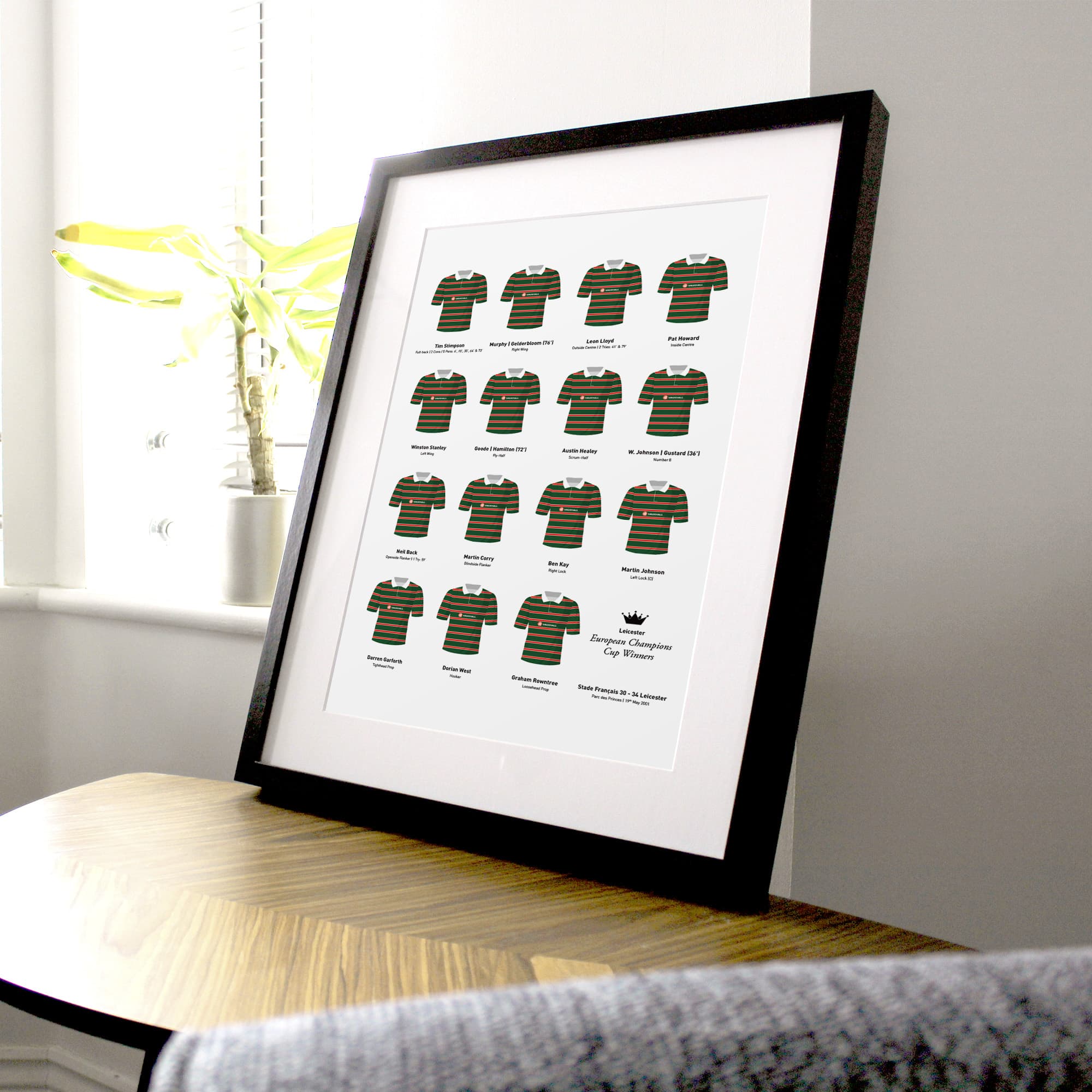 Leicester Rugby Union 2001 European Champions Cup Winners Team Print