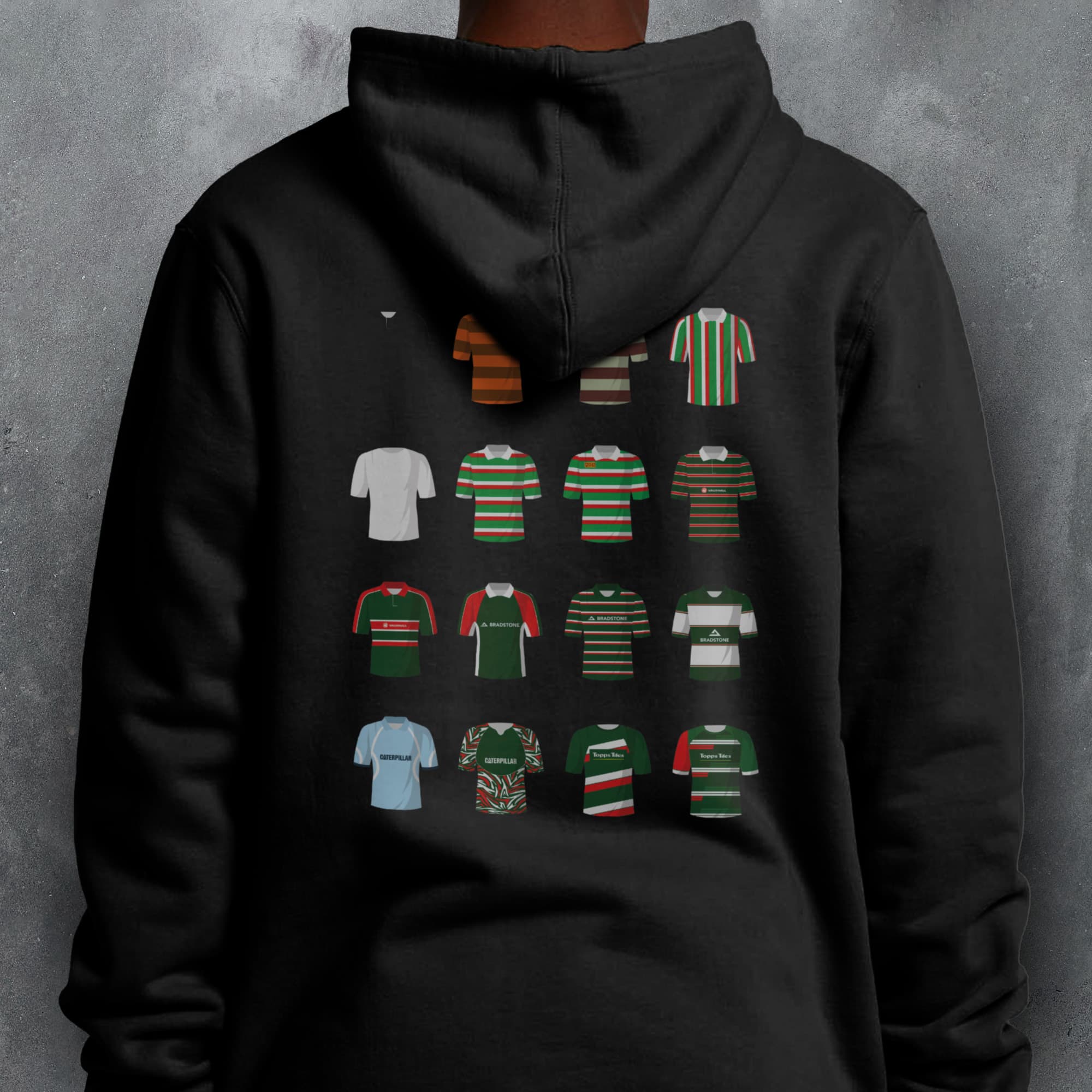 Leicester Rugby Union Classic Kits Hoodie