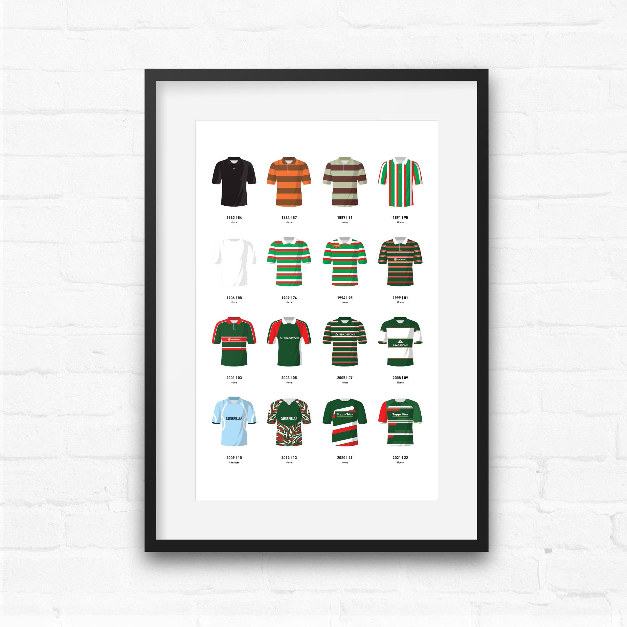 Leicester Classic Kits Rugby Union Team Print