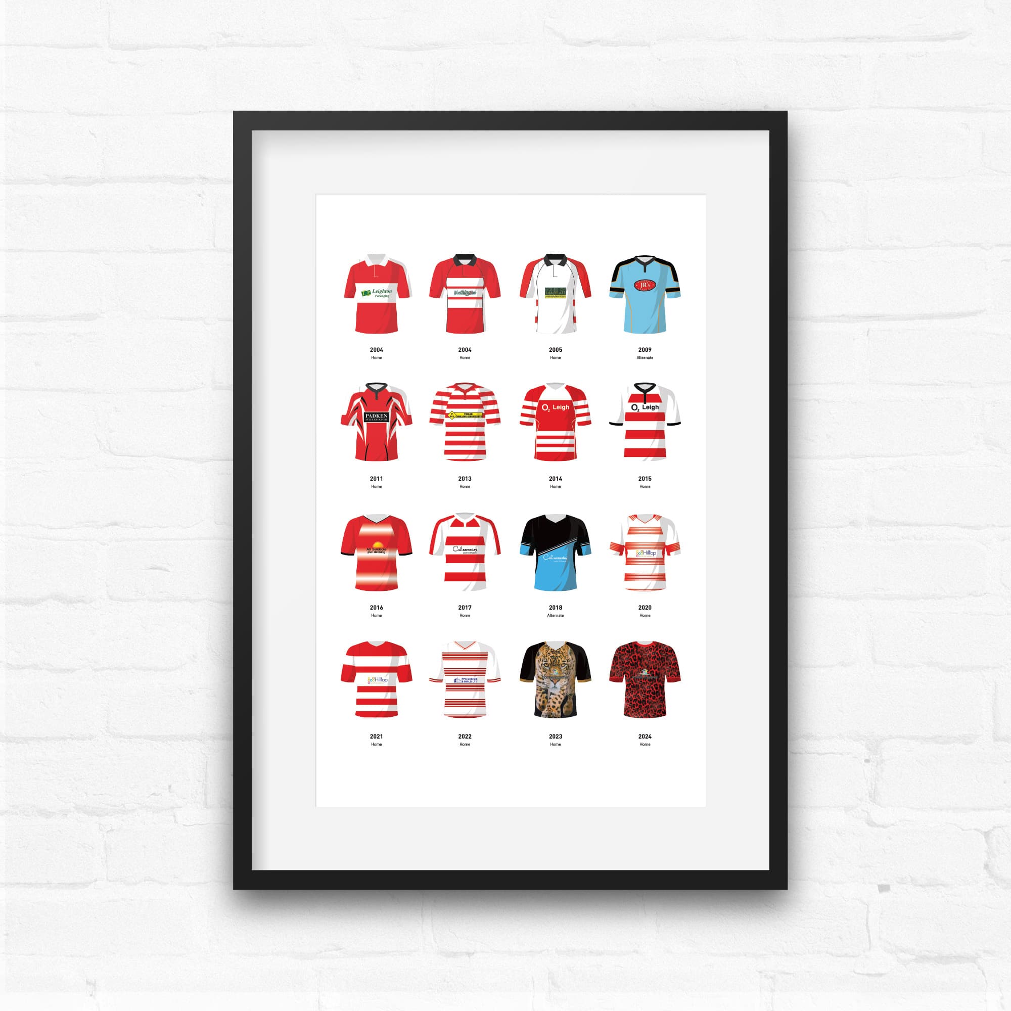 Leigh Classic Kits Rugby League Team Print